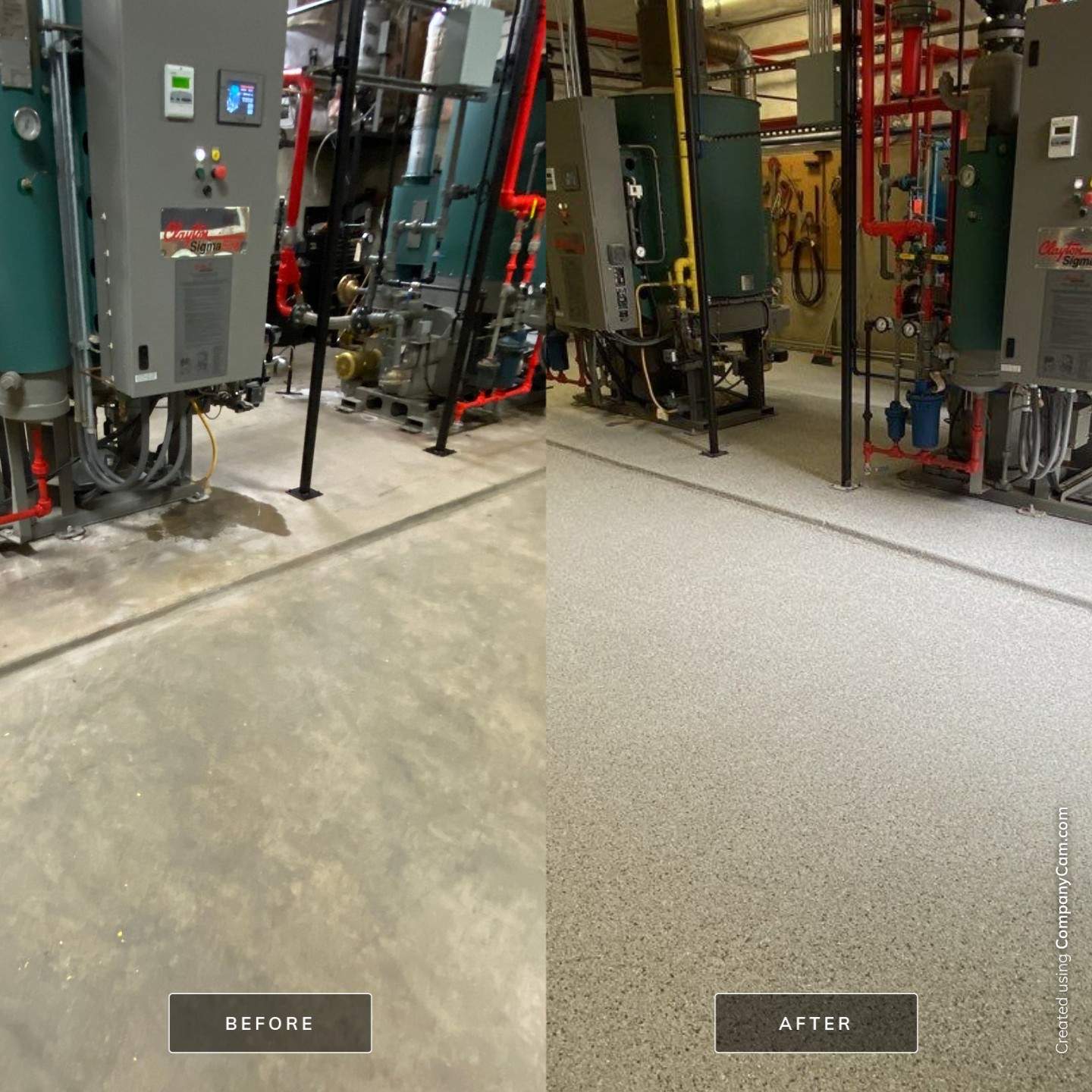 Commercial Floor Transformation using North Pole with Green by Croc Coatings, LLC