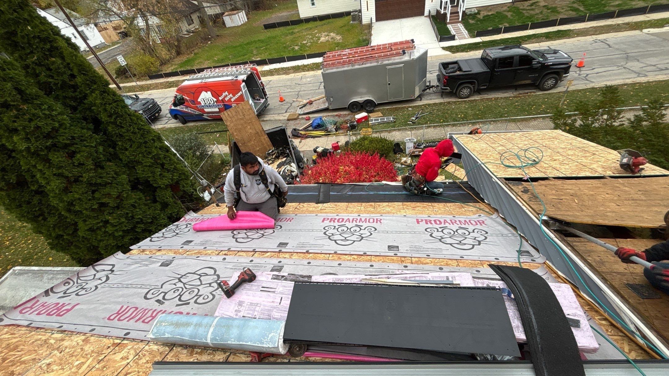 Roof Replacement using Owens Corning Midnight Plum by 180 Contractors