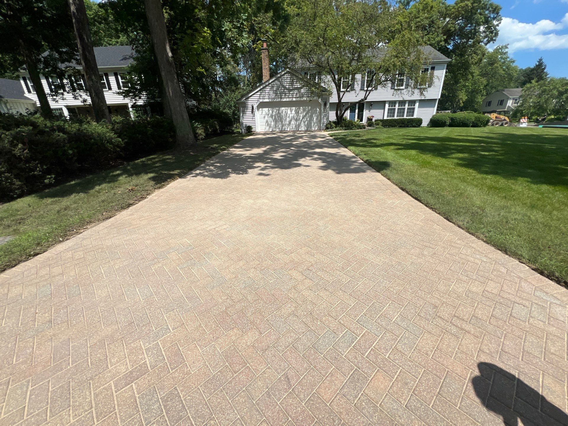 Brick paver clean, sand and seal.  using Polysweep polymeric sand by Northern Power Washing LLC.
