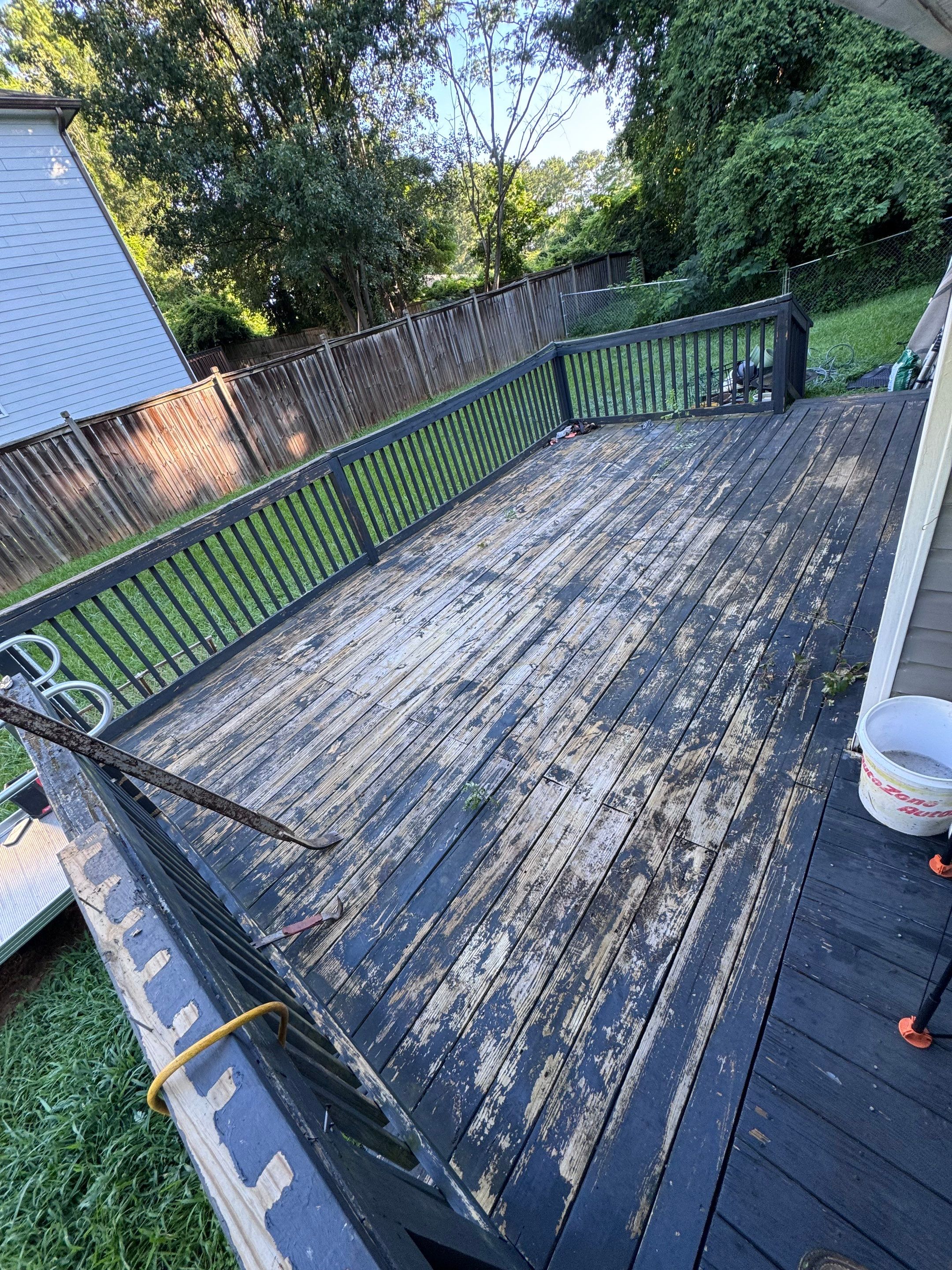 Deck Refinishing and Exterior Painting with Custom Green Finish in Decatur by Swift Home Renovations