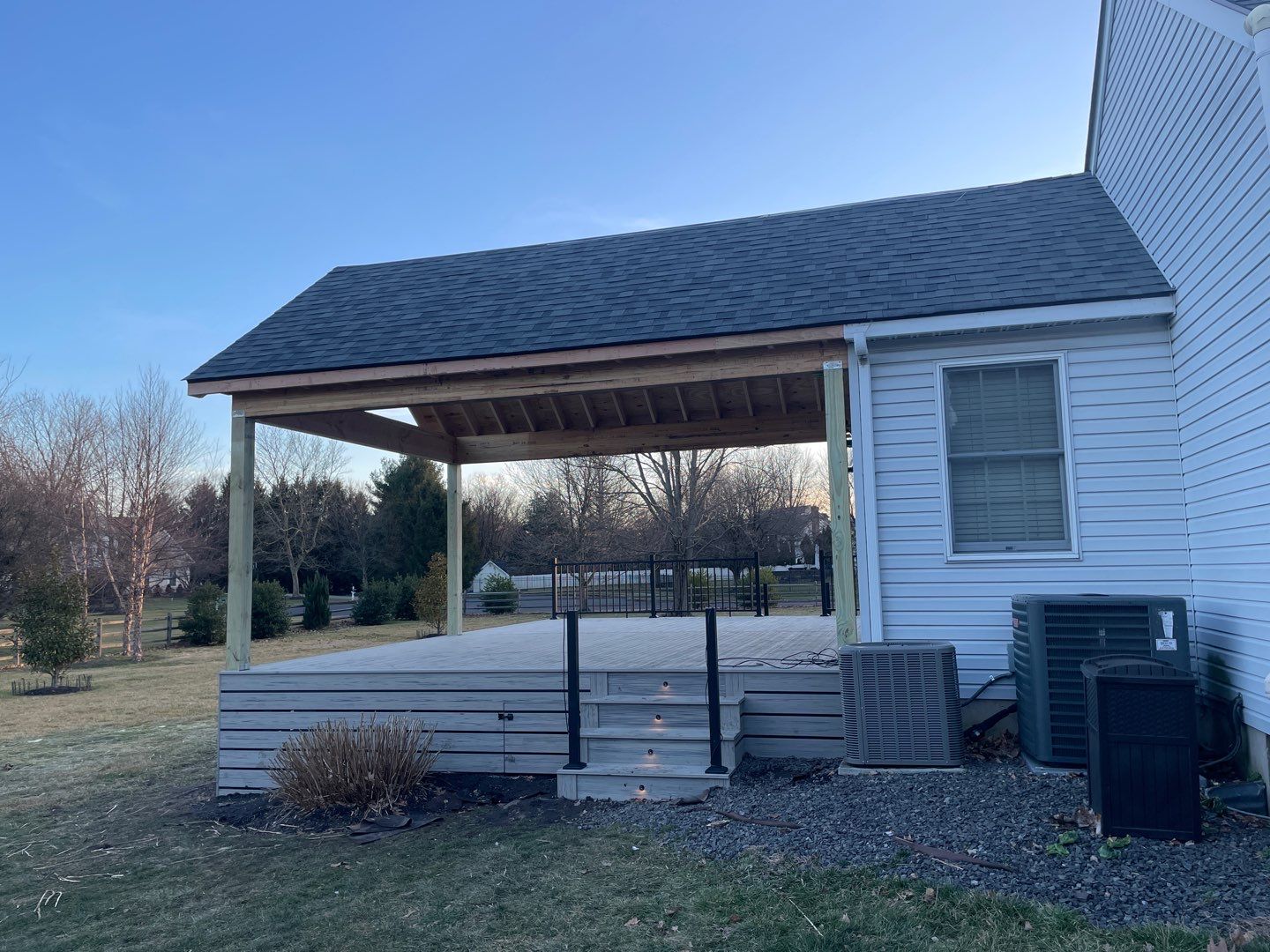New deck With A frame porch In Morrisville PA by deck guardian