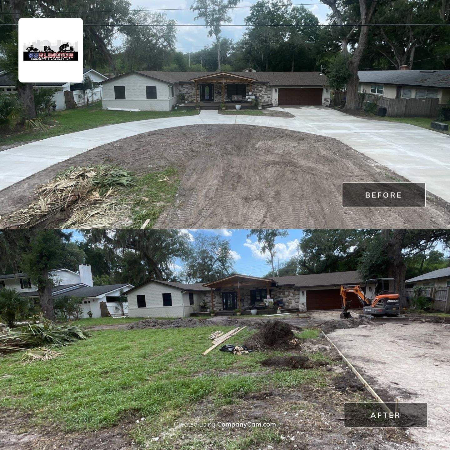 Concrete Driveway Replacement and Expansion in Orange Park by Burlington Concrete & Asphalt Inc