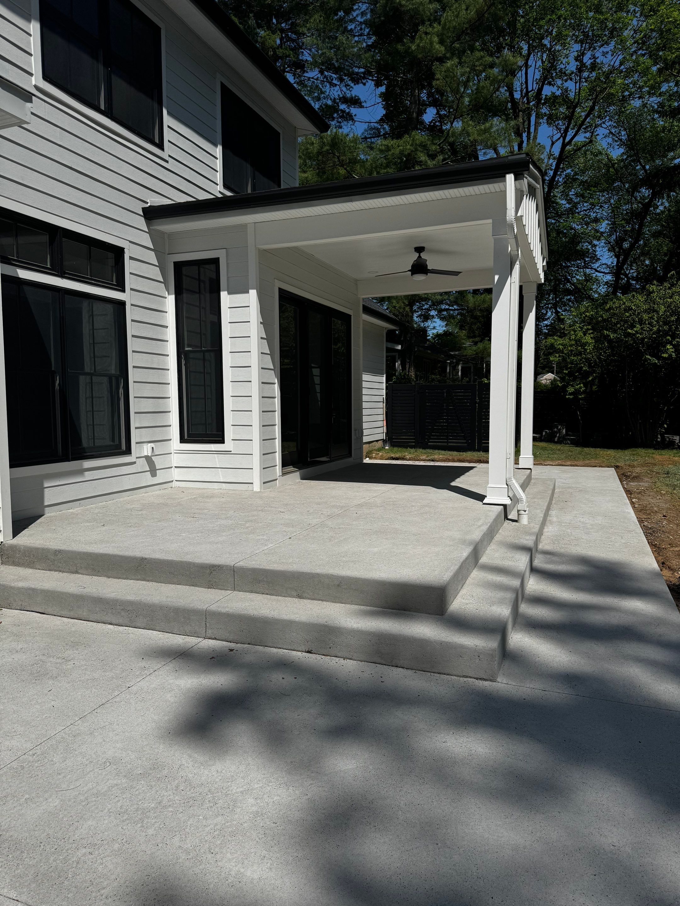 Modern Etched Concrete Back Patio in Princeton NJ by Architectural Concrete Design