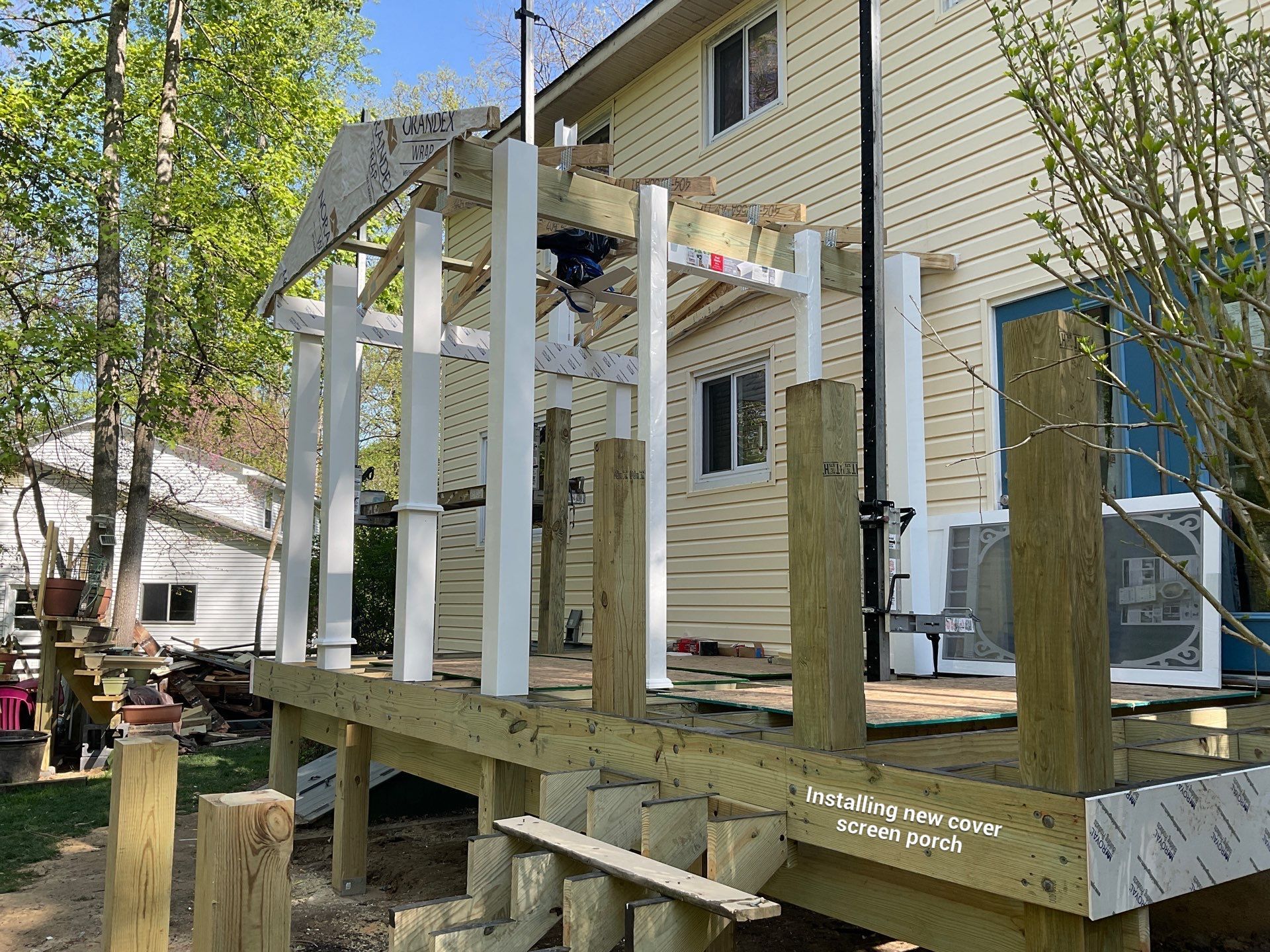 New Screen in cover porch  by Alpha Design Services
