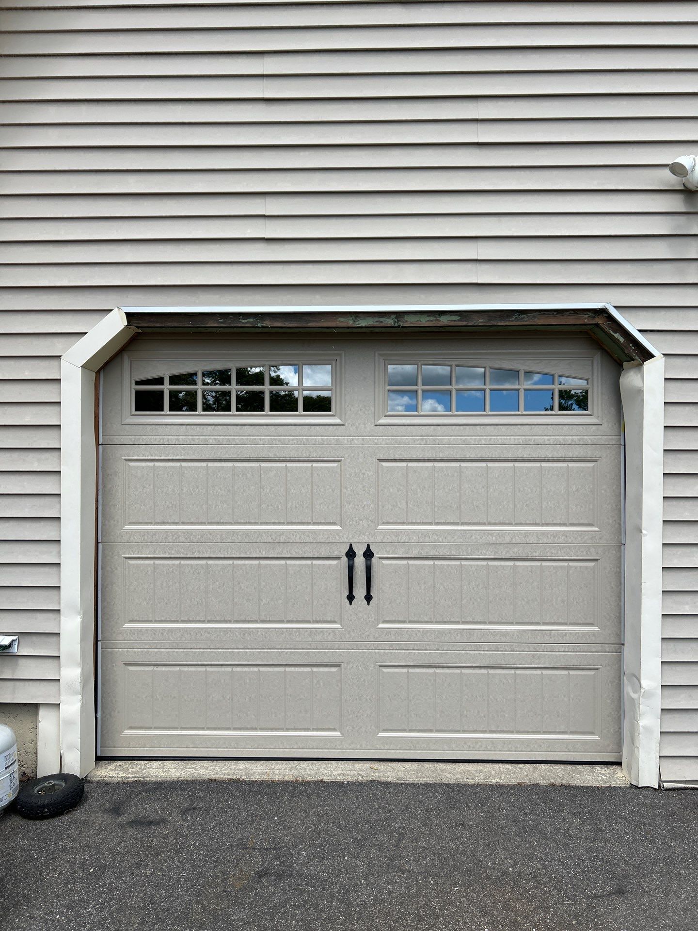Garage Door Installation using Amarr Designer Choice door by DiGiorgi Roofing and Siding Inc