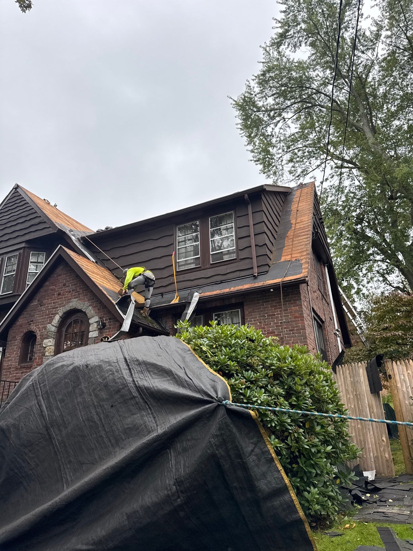 Roof Replacement with Skylight & Downspout Work in Belmont, MA by Mighty Dog Roofing of Greater Middlesex County