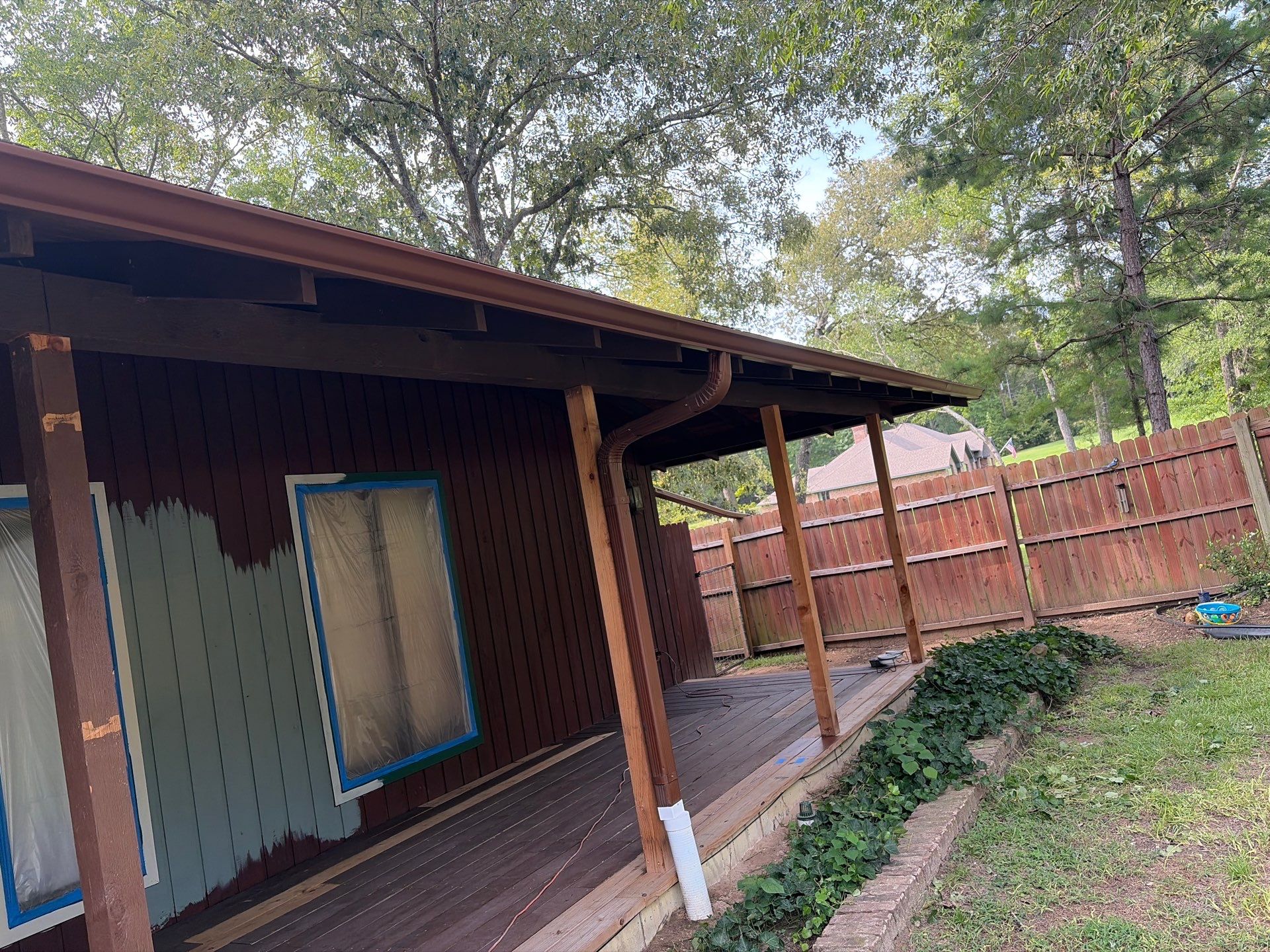 Careful Stain Work & Fresh Color on Unique Property Tyler, TX by Quality Coats Painting