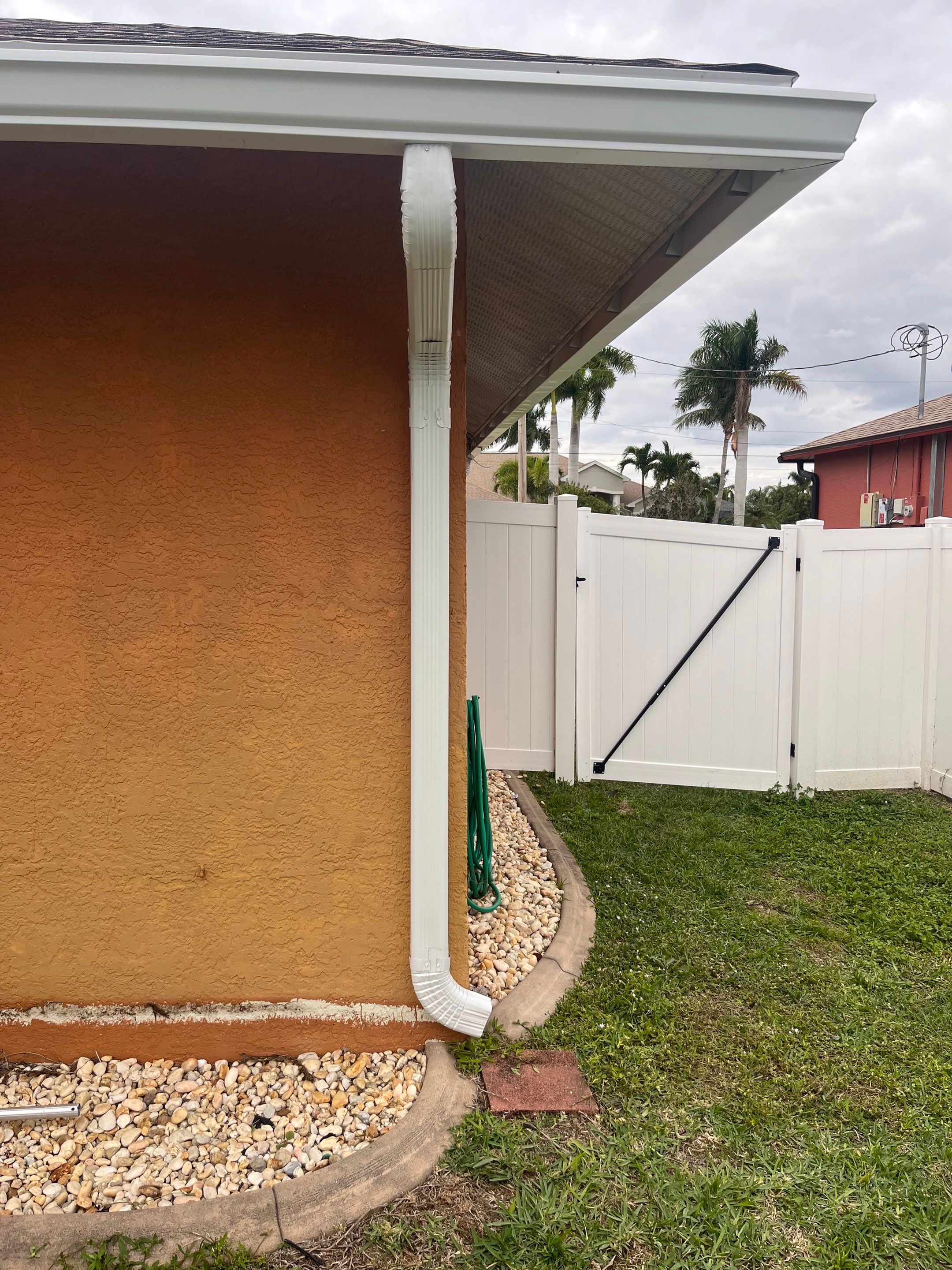 White 6-Inch Seamless Gutters in Cape Coral FL by Gutter Professors
