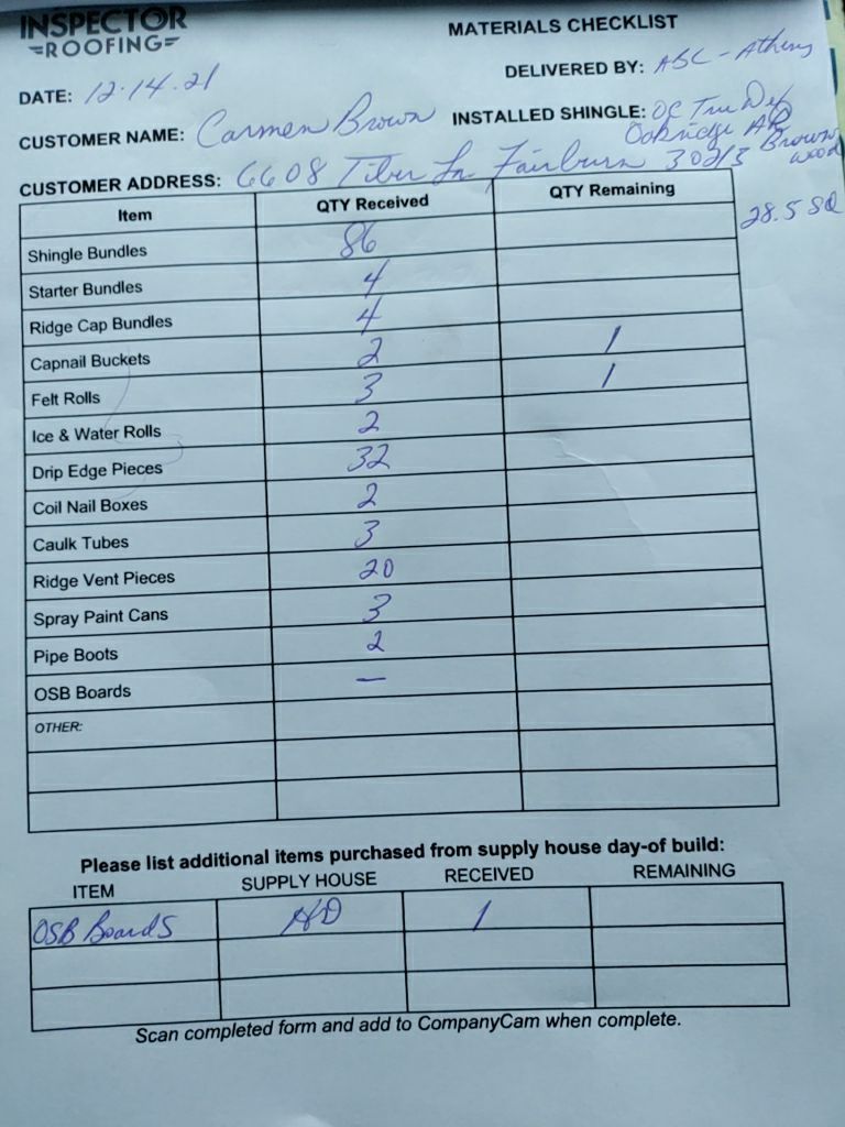 Residential Roofing Installation using Owens Corning by Inspector Roofing and Restoration