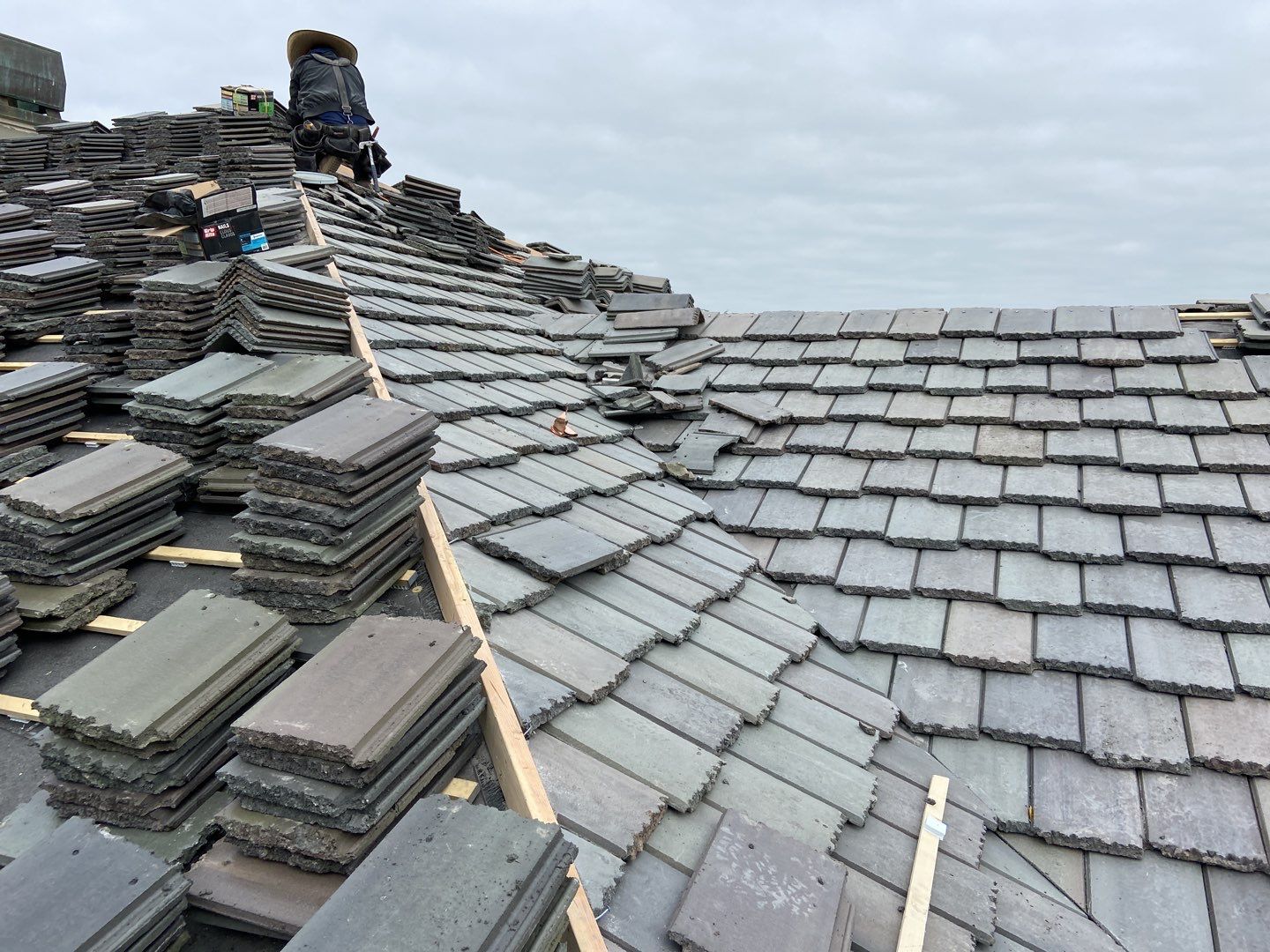Residential Roofing Installation using Bartile Slate by A to Z Roofing