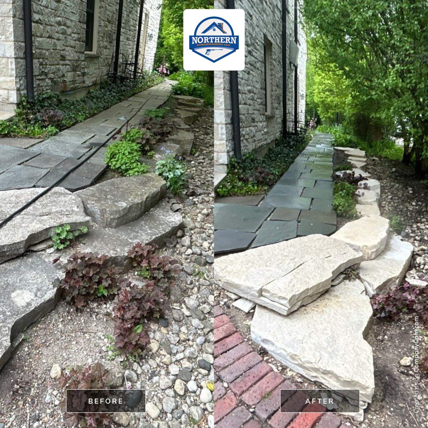 Winnetka, IL bluestone patio cleaning by Northern Power Washing LLC.