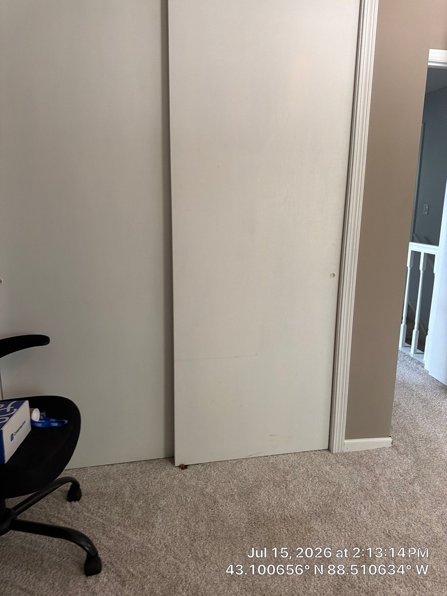 New Sliding Closet Door Installation for Oconomowoc Bedroom by CompanyCam Sales Demo