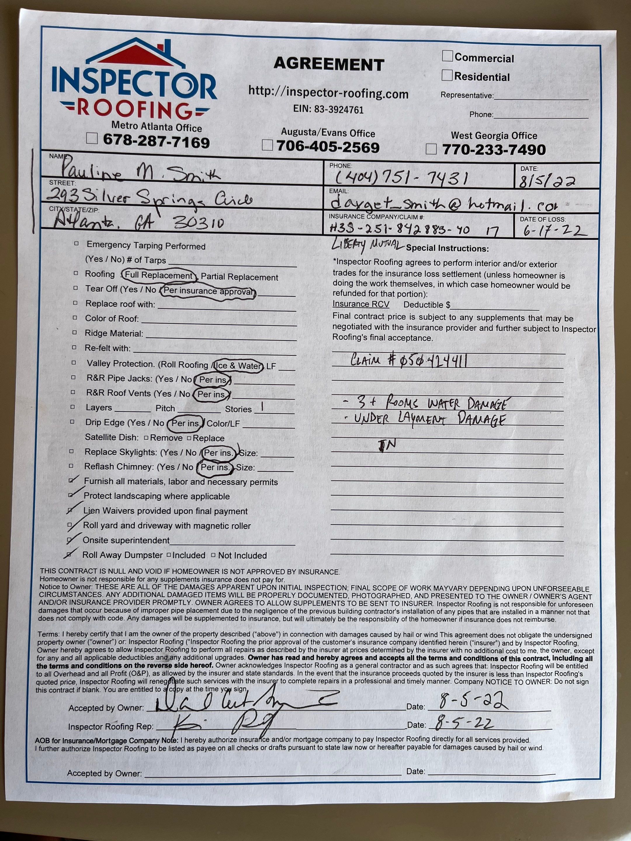 Residential Roofing Installation using Owens Corning by Inspector Roofing and Restoration