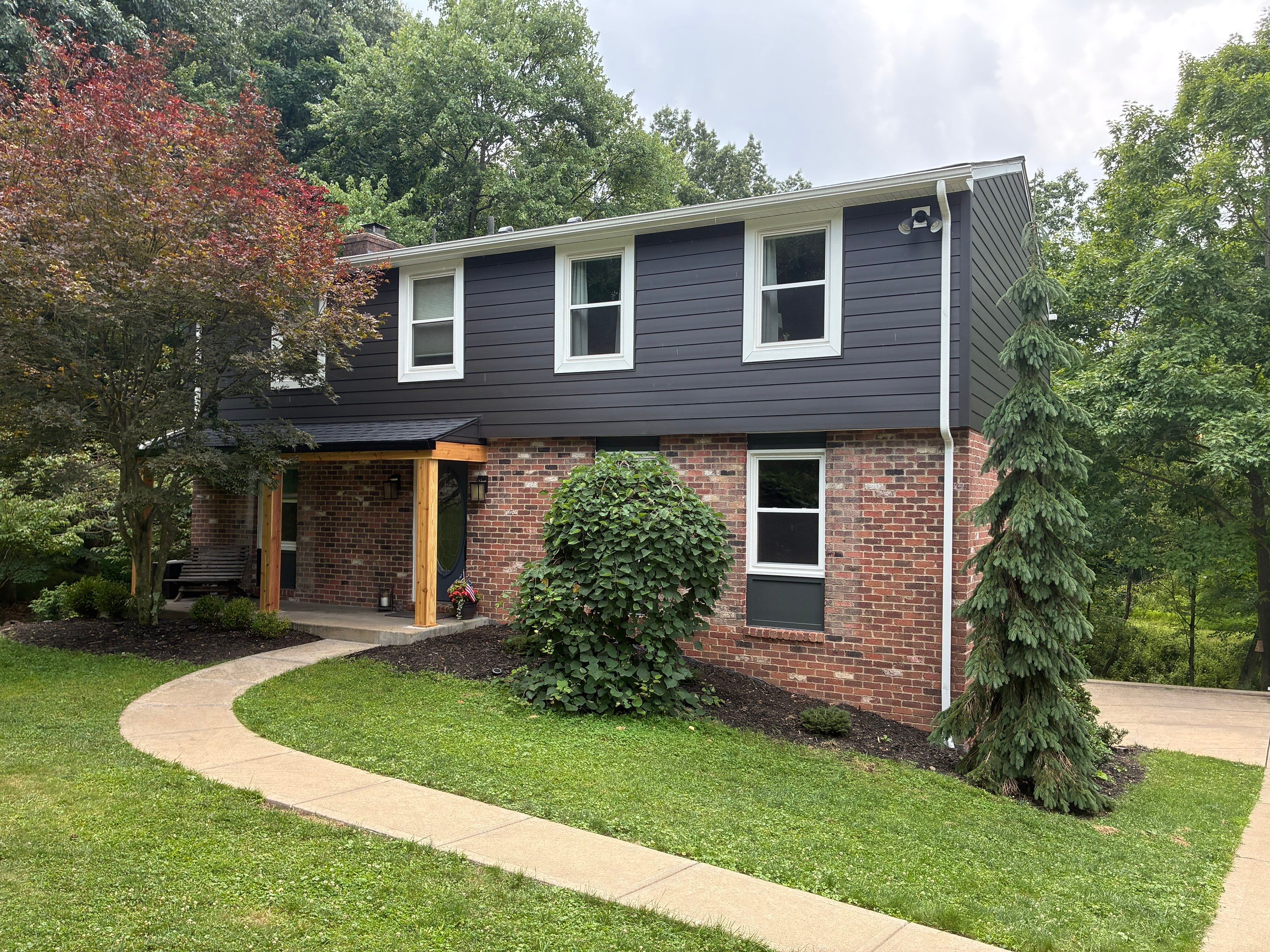 Ascend Siding Replacement and Custom Cedar Porch Renovation in Allison Park by Ideal Siding Pittsburgh