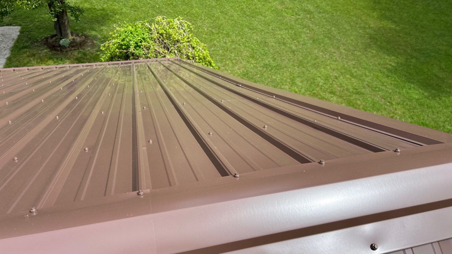Residential Roofing Installation using Performance Panel Metal - Coca Brown by RoofX 