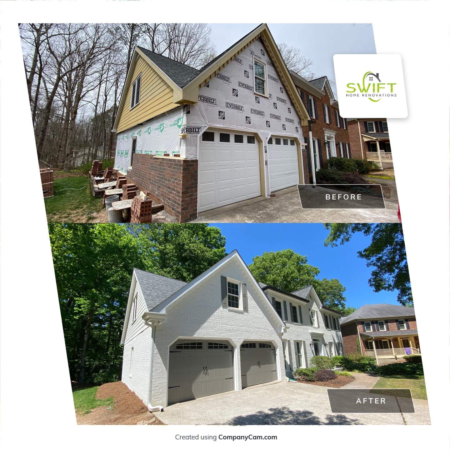 Tree Damage Structural Repair and Exterior Painting in Roswell by Swift Home Renovations