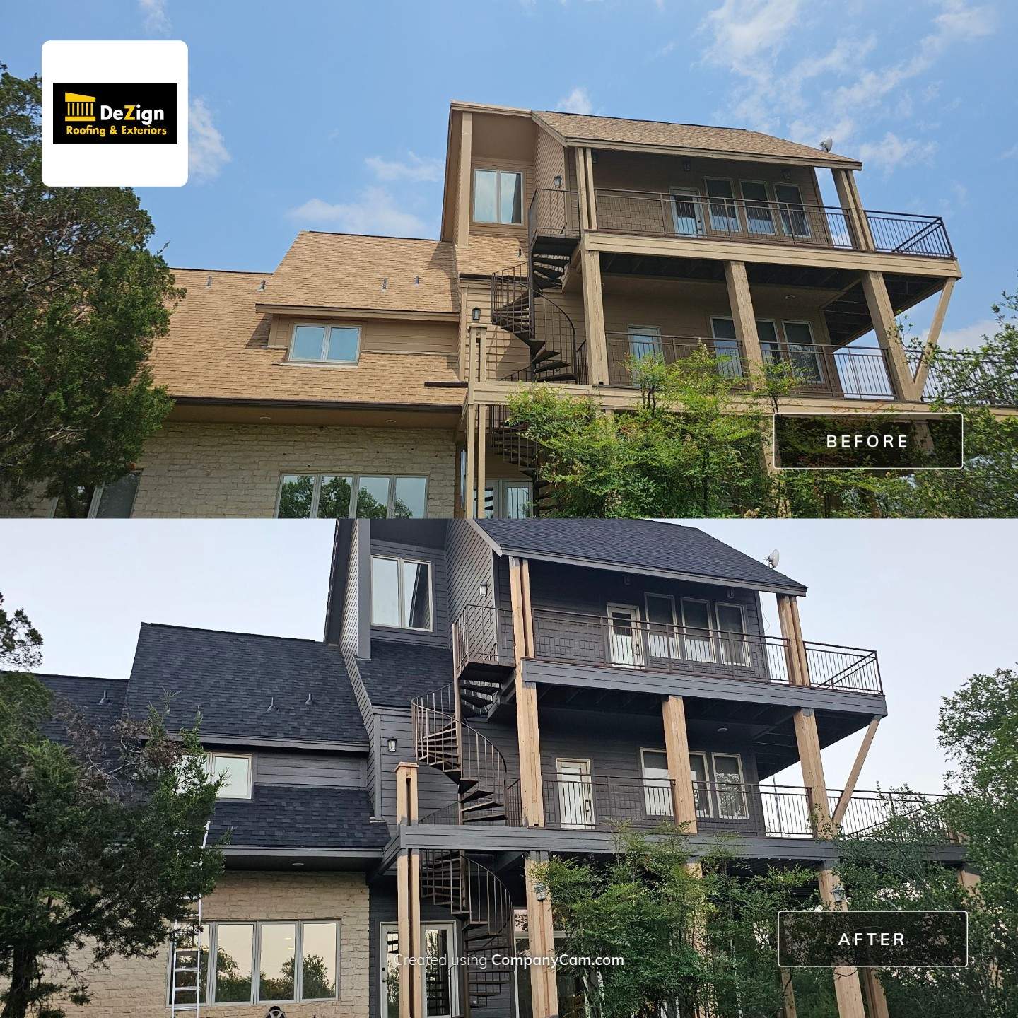 Residential Roofing Installation using IKO Nordic Granite Black by DeZign Roofing & Exteriors
