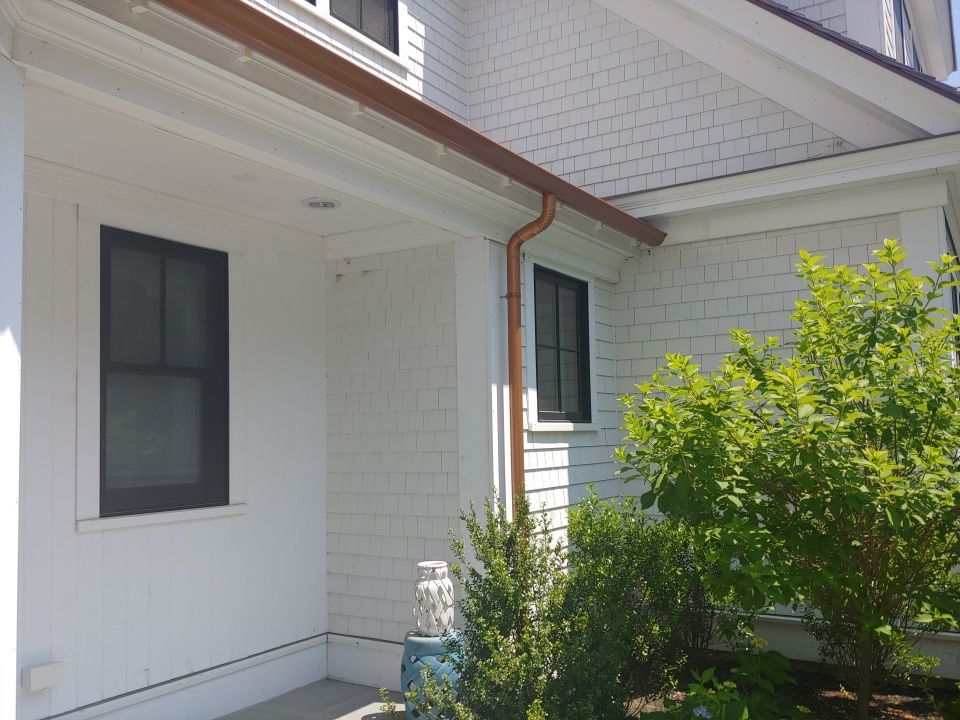 Plymouth, MA Gutter Installation using Coppertone Half Round Aluminum Gutter by Gutter Pro Enterprises