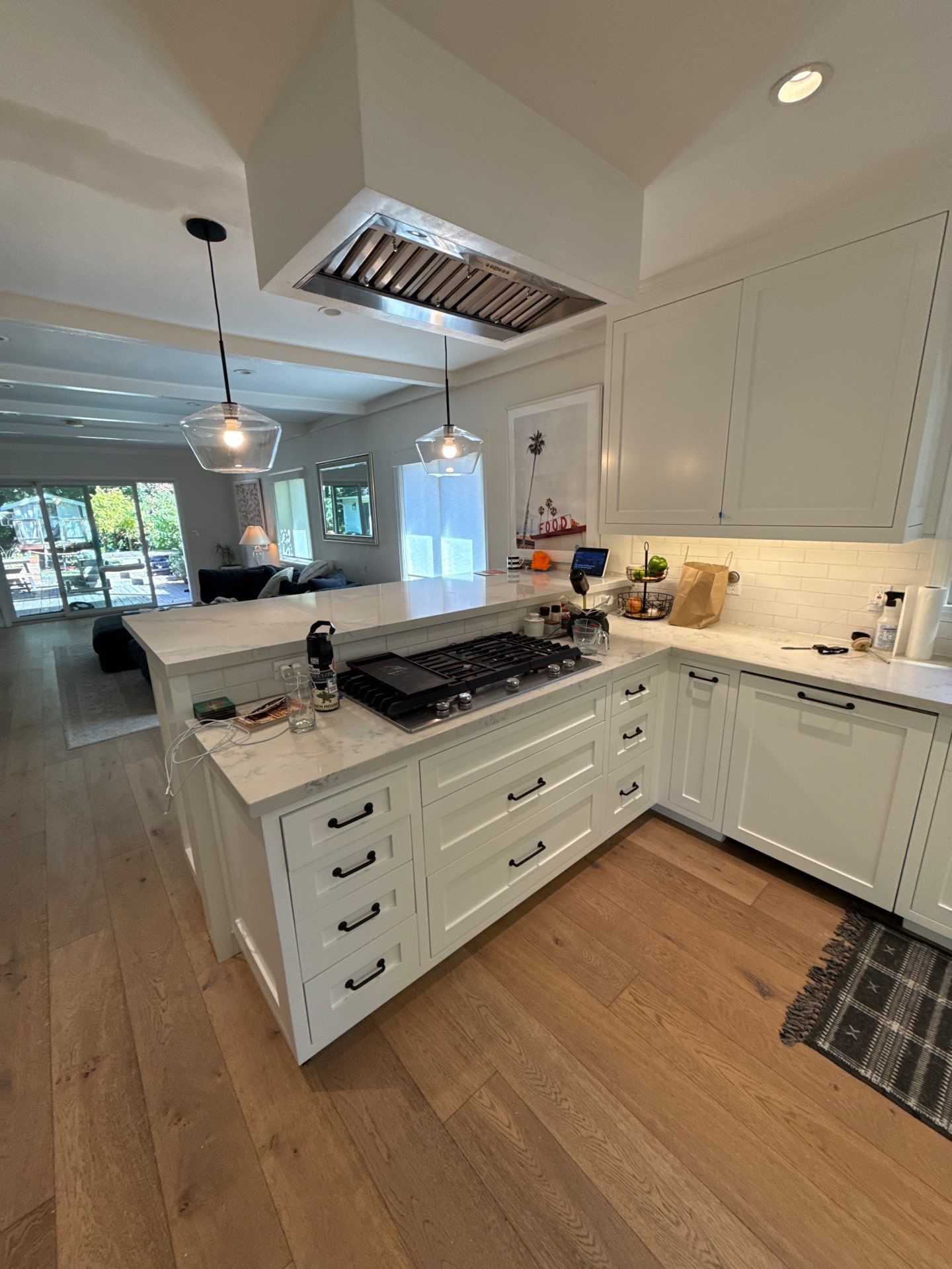 Modern Kitchen and Bathroom Transformation With Herringbone Tile in Lafayette by Hexagon Construction