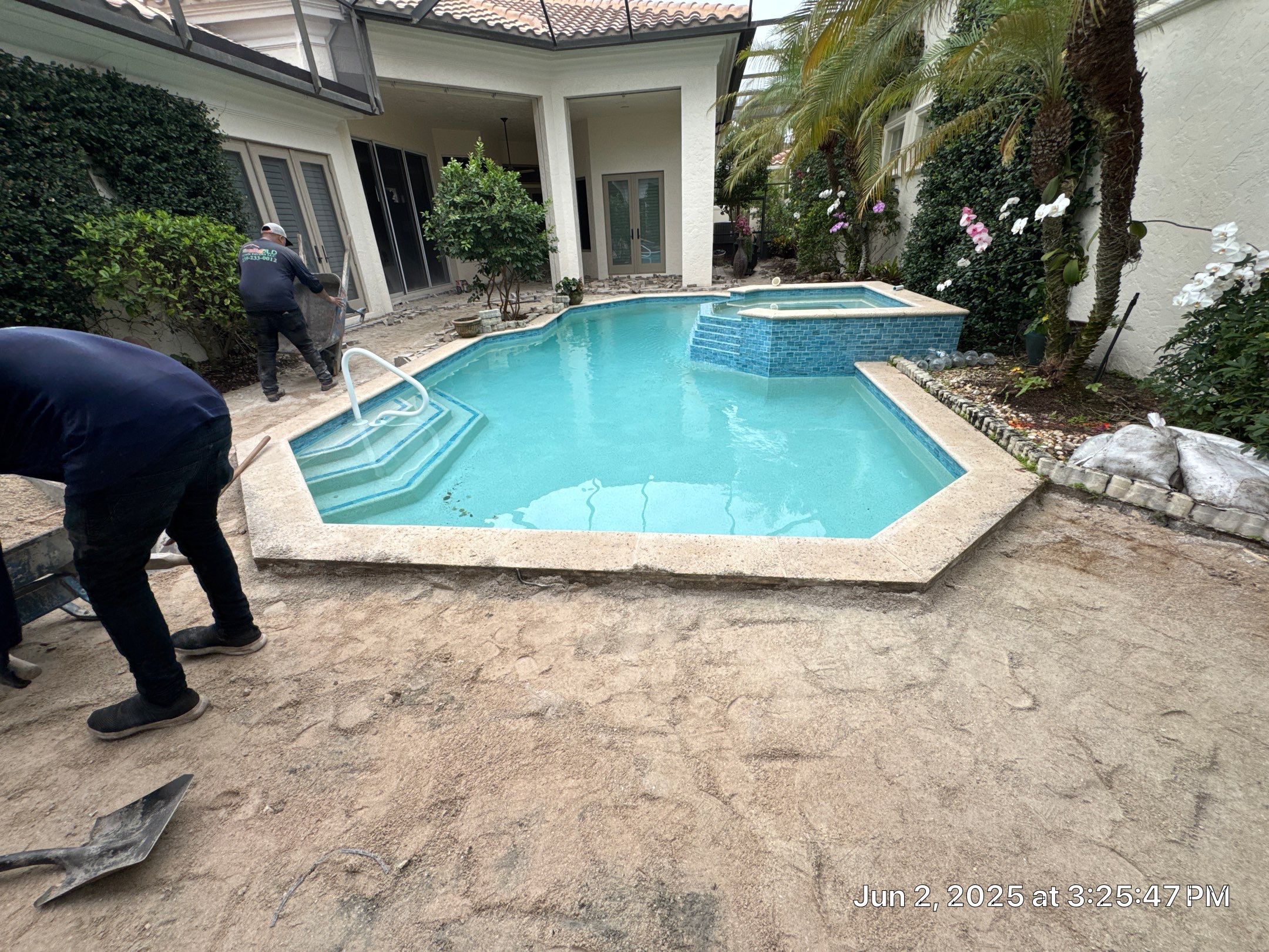 Pool Deck/Landscape/landscape lighting/pool coping/porcelain pavers/Pelican Marsh by Old Town Pavers Llc