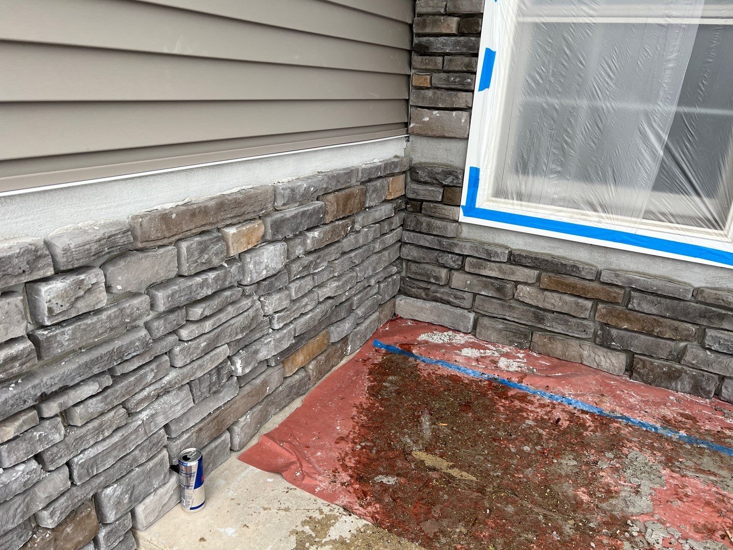 Masonry Veneer Stone Installation by ACE Waterproofing & Basement Solutions