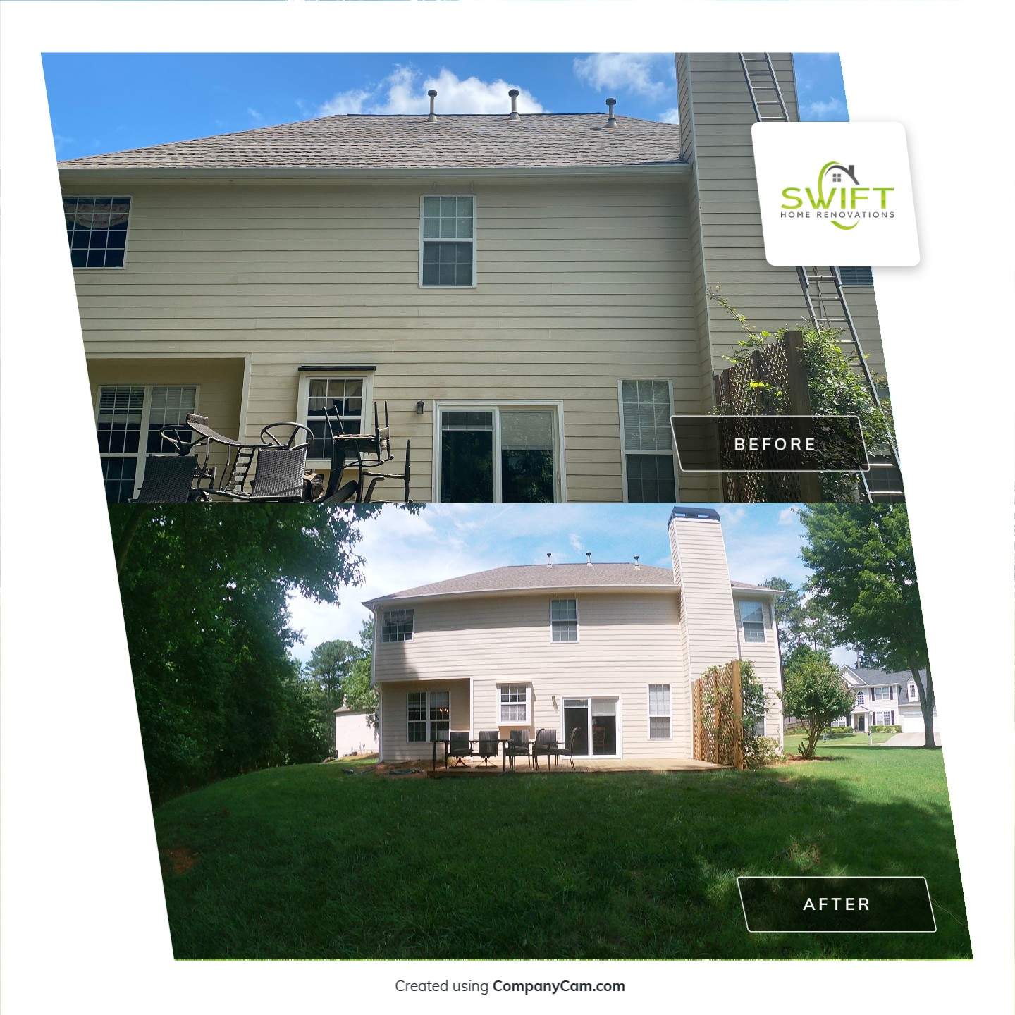 Full Exterior Siding and Trim Painting for Acworth Two-Story Home by Swift Home Renovations 