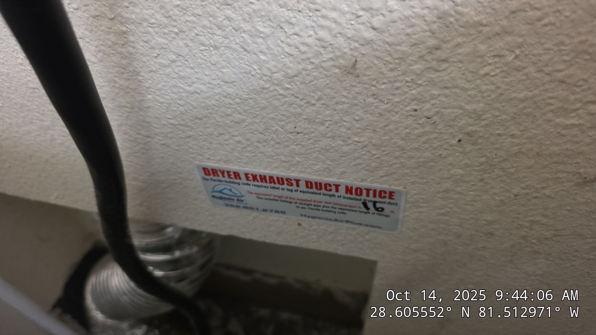 Dryer Vent Cleaning in Ocoee by Hygienic Air, Inc