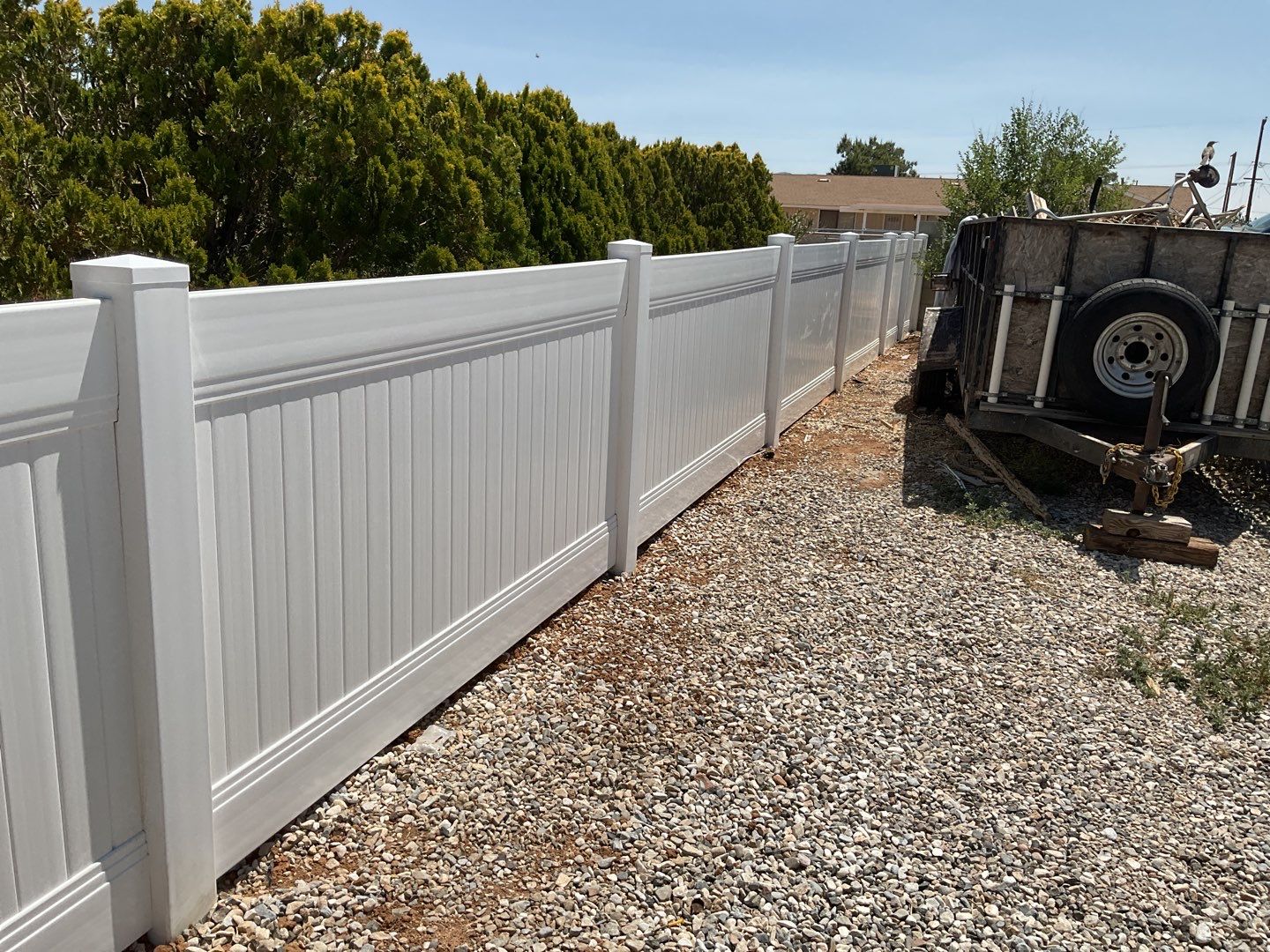 Fence replacement using 6ft and 4ft vinyl  by Fence Guys Inc. 