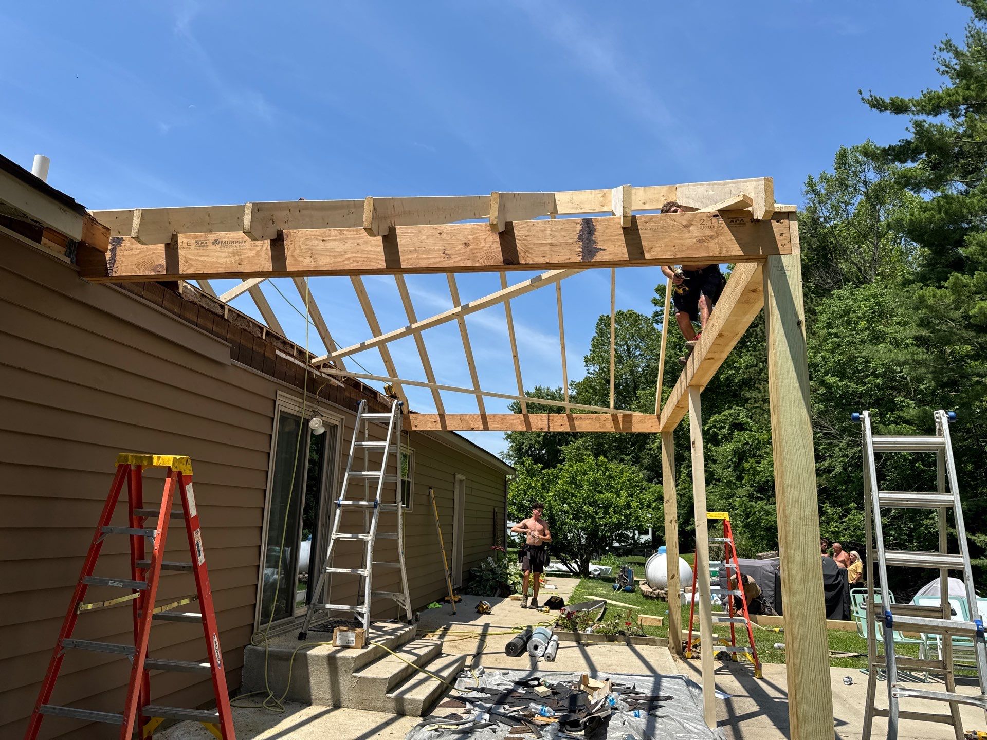 Cambridge Ohio Shingle Roof and Patio Roof Installation by Pine Ridge Roofing LLC