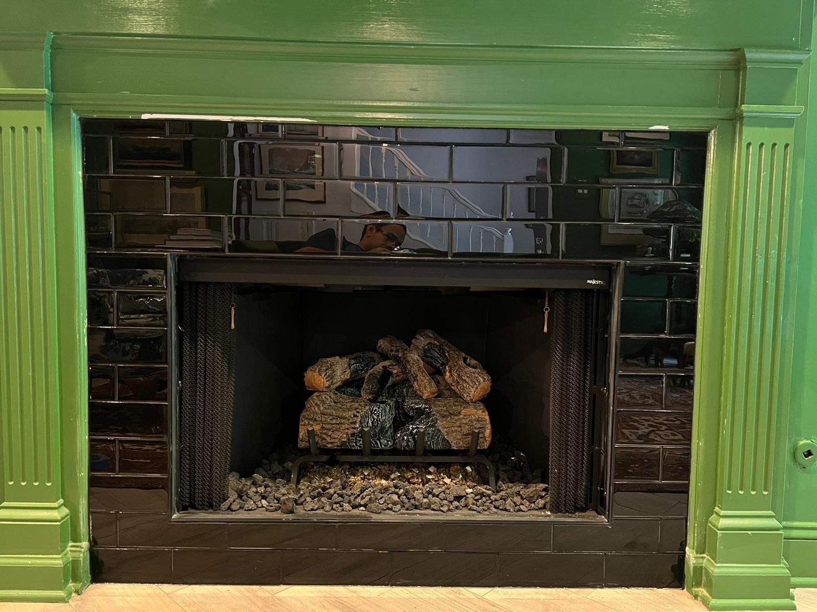 Fireplace tile upgrade by Footprints Bath and Tile of East Atlanta