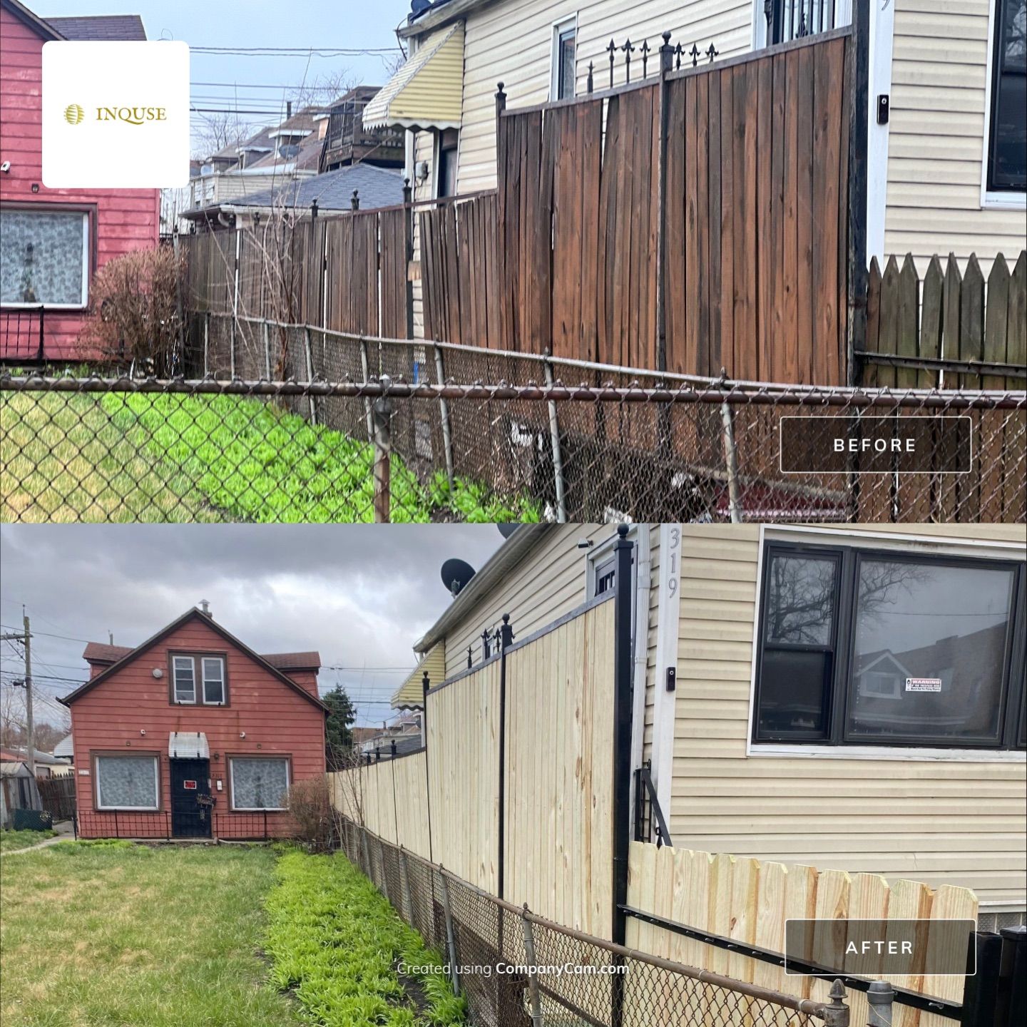 Fence Installation using pressure treated lumber  by INQUSE GENERAL CONTRACTOR