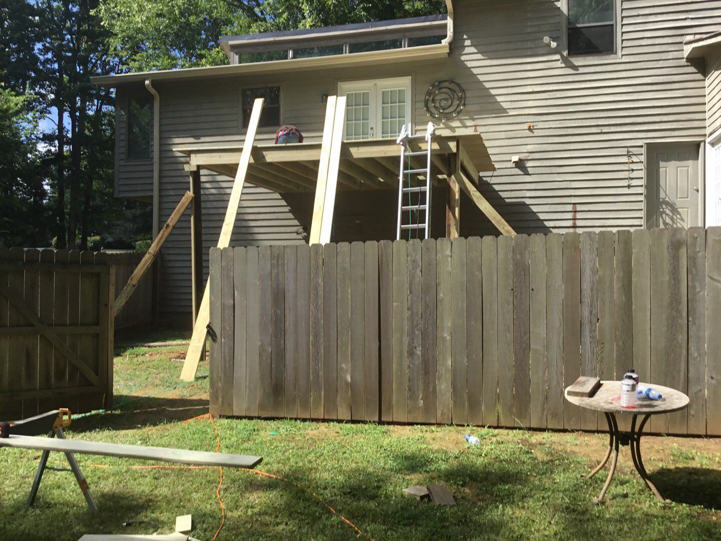 Elevated Wooden Deck and Front Porch Renovation in Marietta by Swift Home Renovations 
