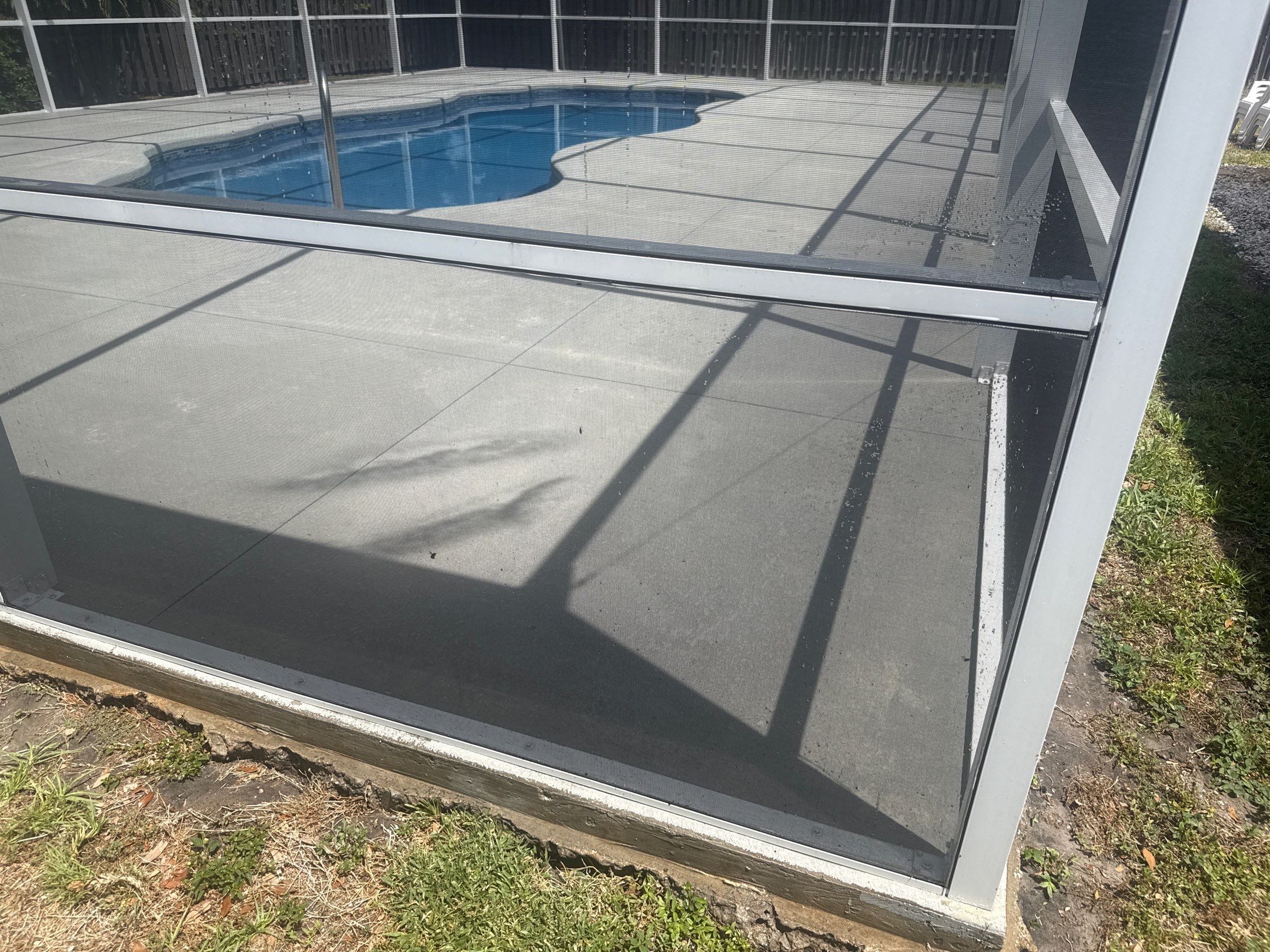 Painted Pool Deck & Pool Cage Cleaning in Allendale – Bradenton, FL by Sunshine AquaWash