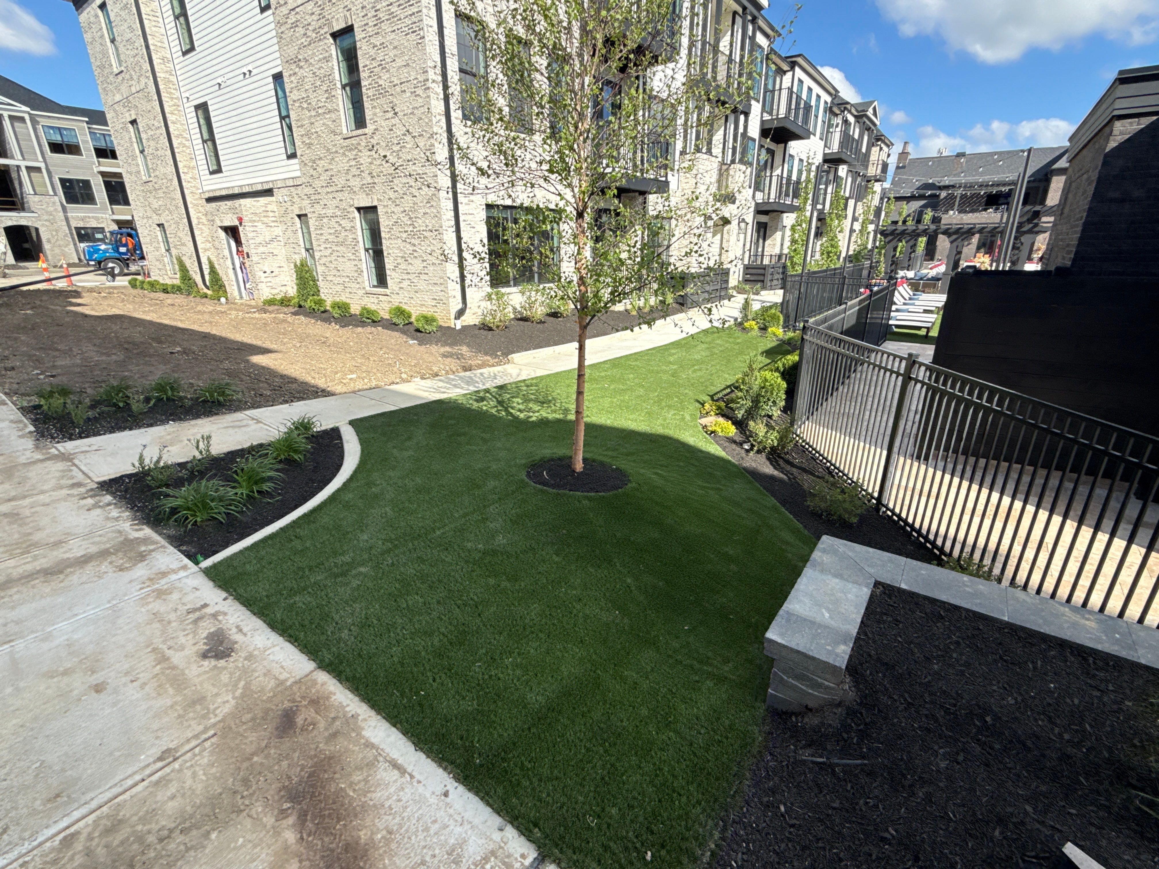 Multi-Family Alamira Apartments - Synthetic Turf Installation in Columbus by Southwest Greens Midwest