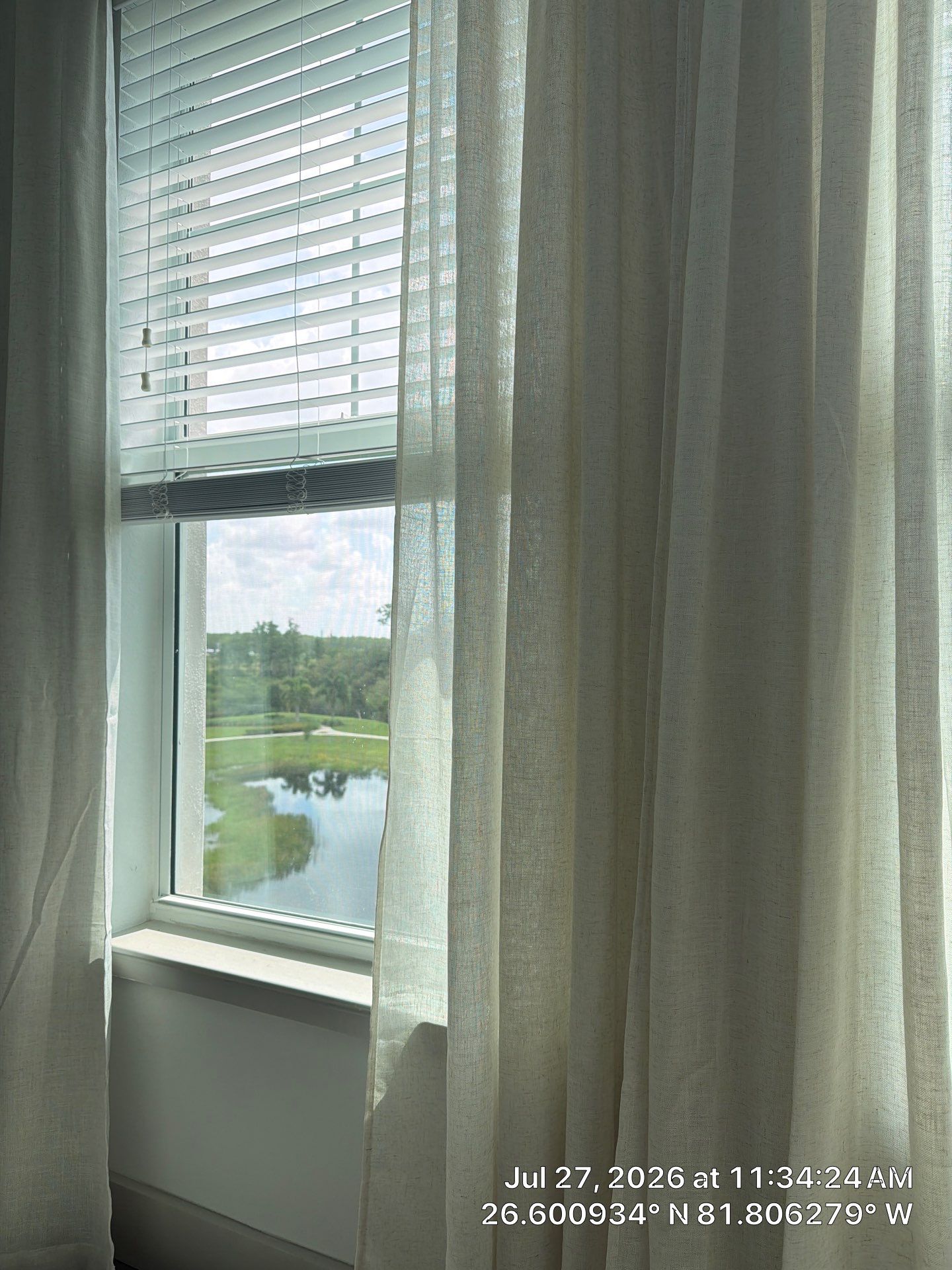 Custom Horizontal Blind and Curtain Installation in Fort Myers by CompanyCam Sales Demo