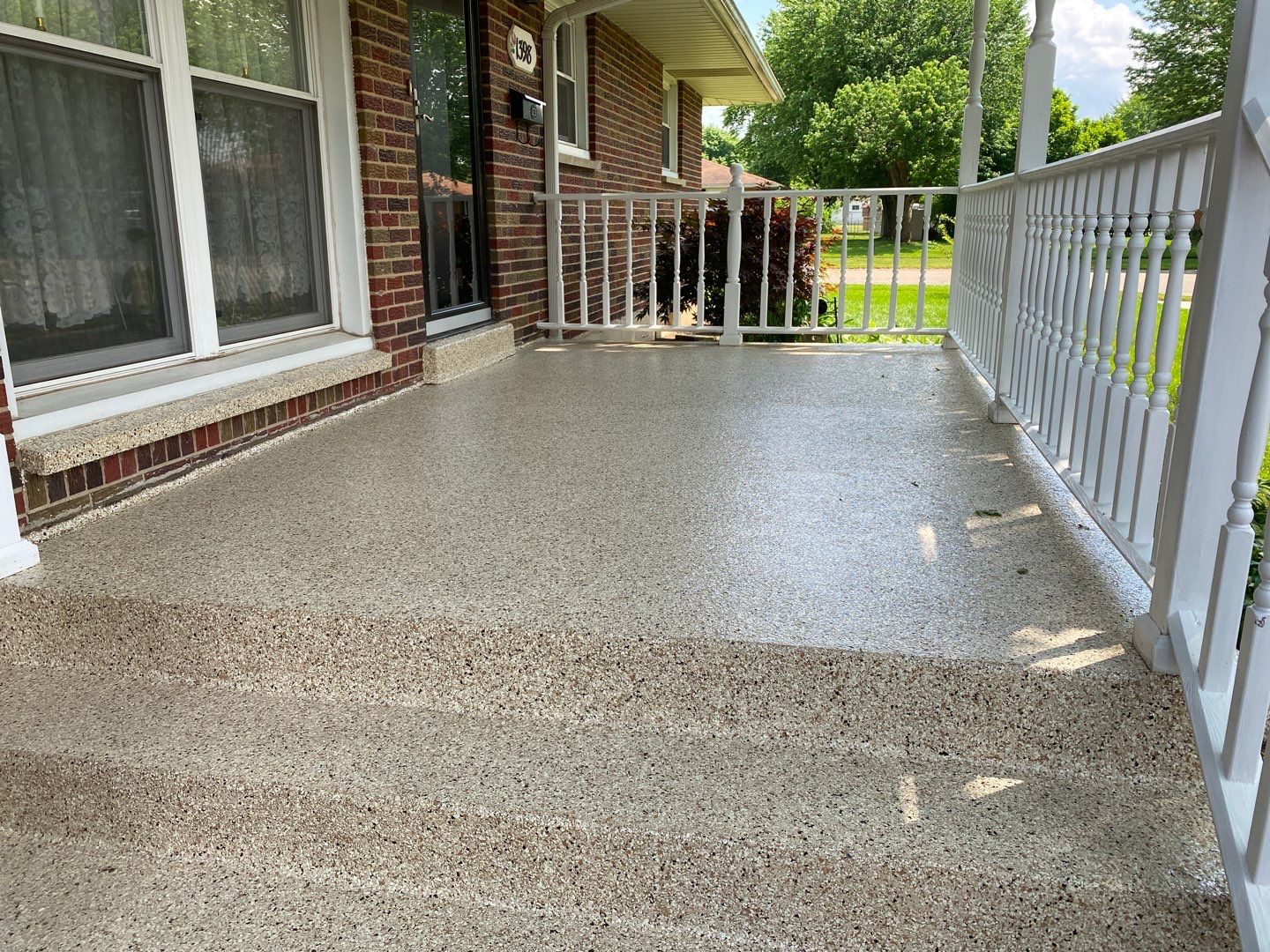 Garage Floor and Patio using Driftwood by Your1DayFloor.com