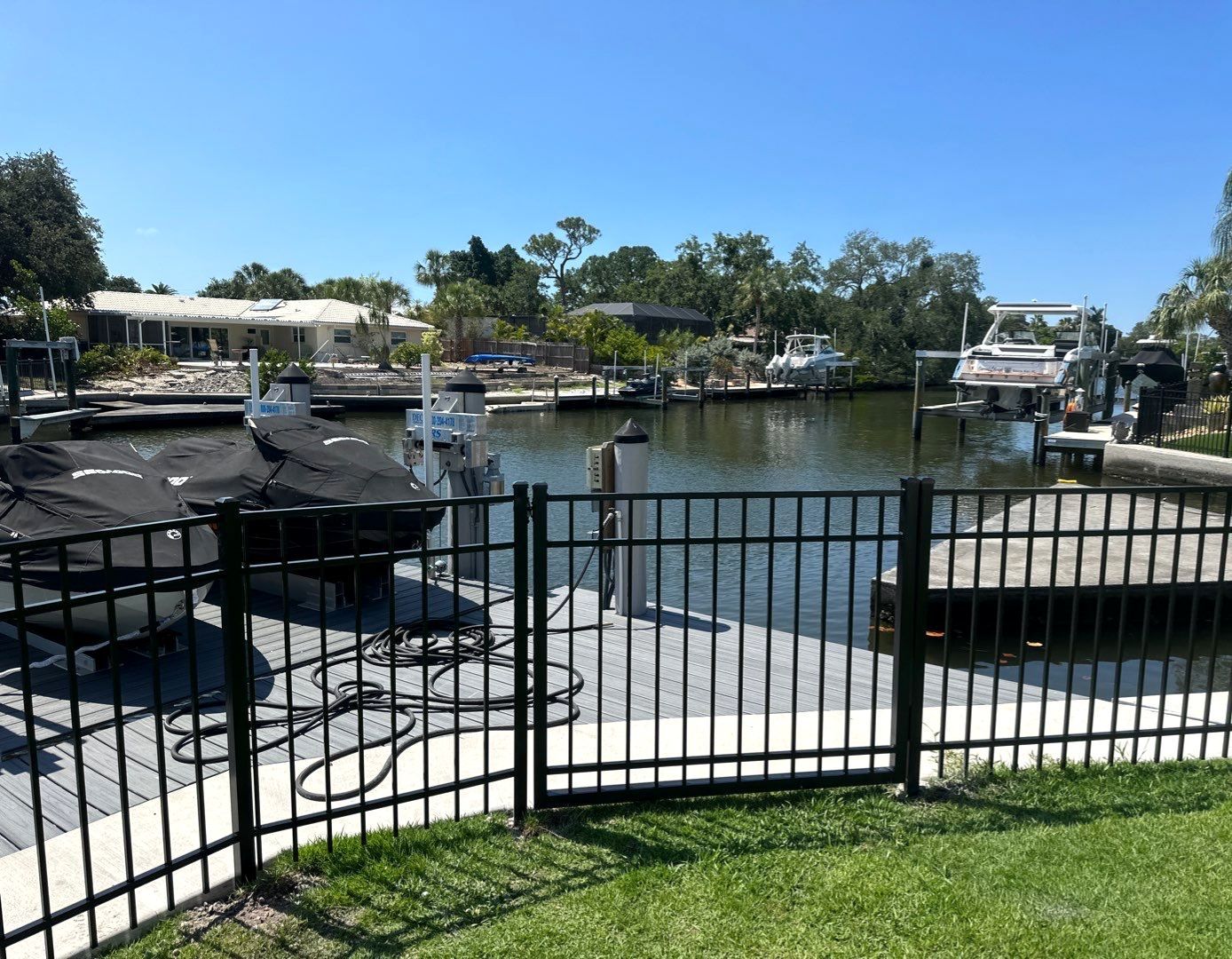 Aluminum Fence Installation using Black 3 Rail Aluminum Fence by Asap fence and gates, LLC