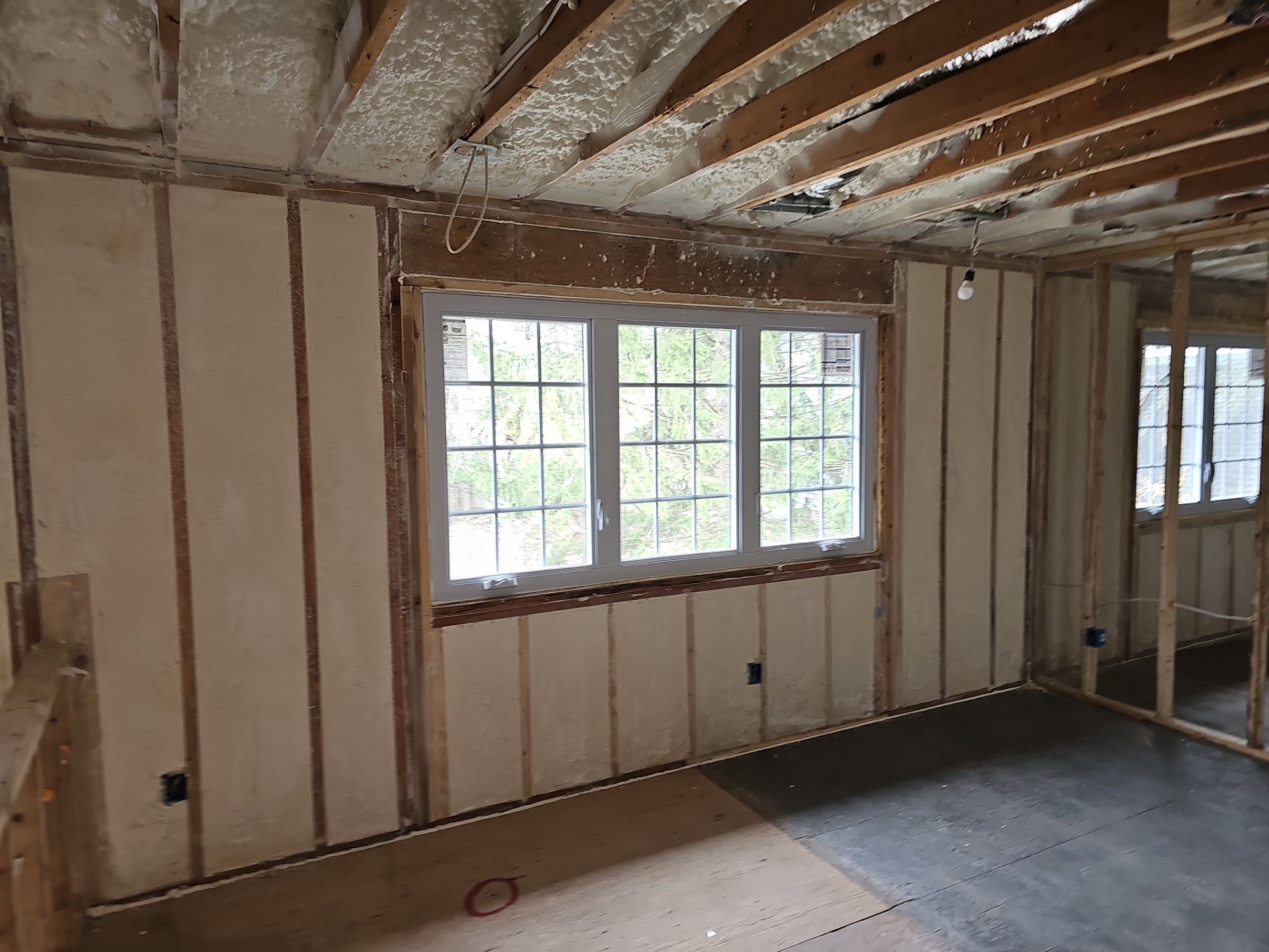 Basement Exterior Walls using Closed Cell Spray Foam by NYS Foam & Energy