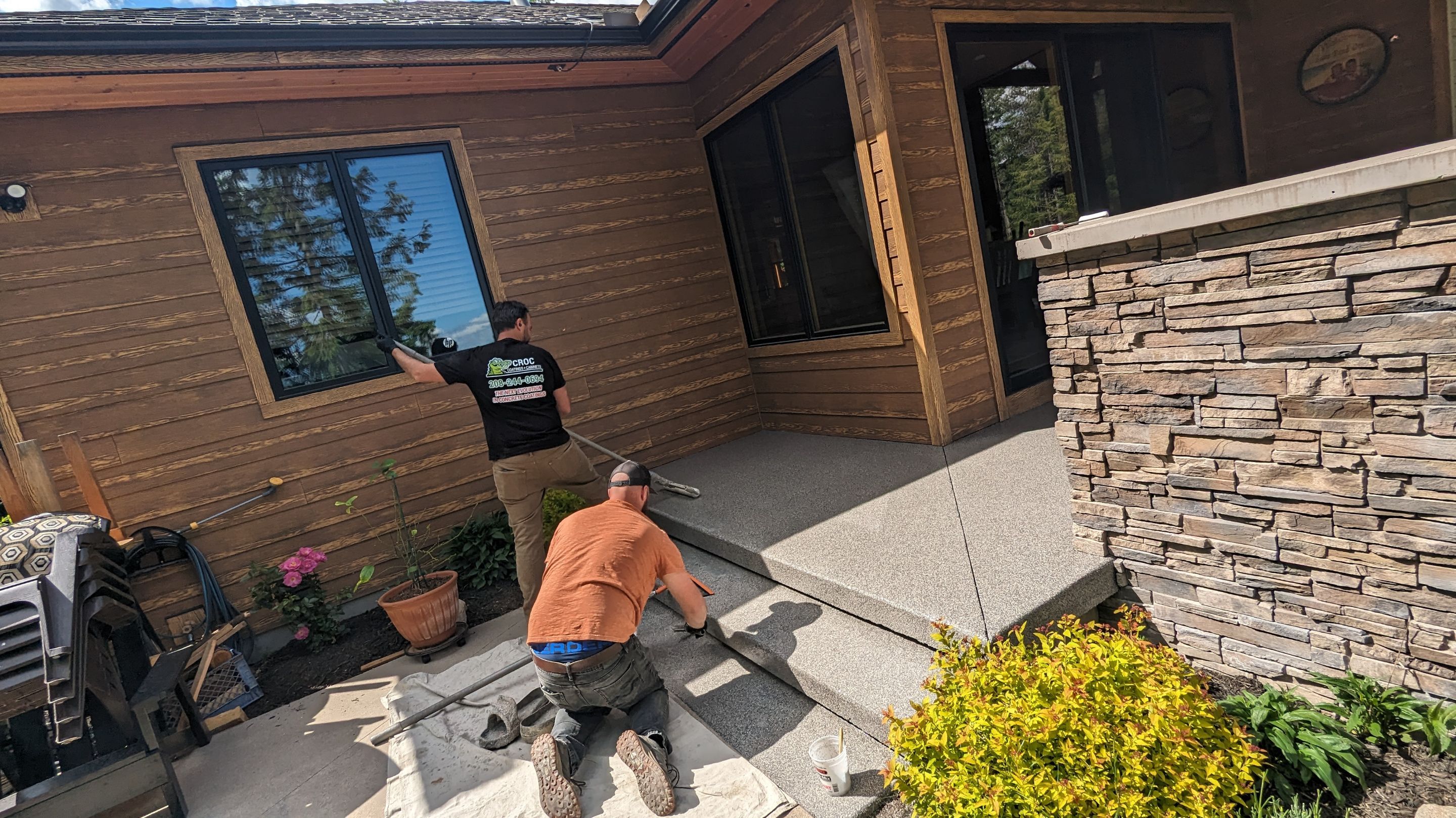 Patio Transformation using Echo 1/4" Chip by Croc Coatings, LLC