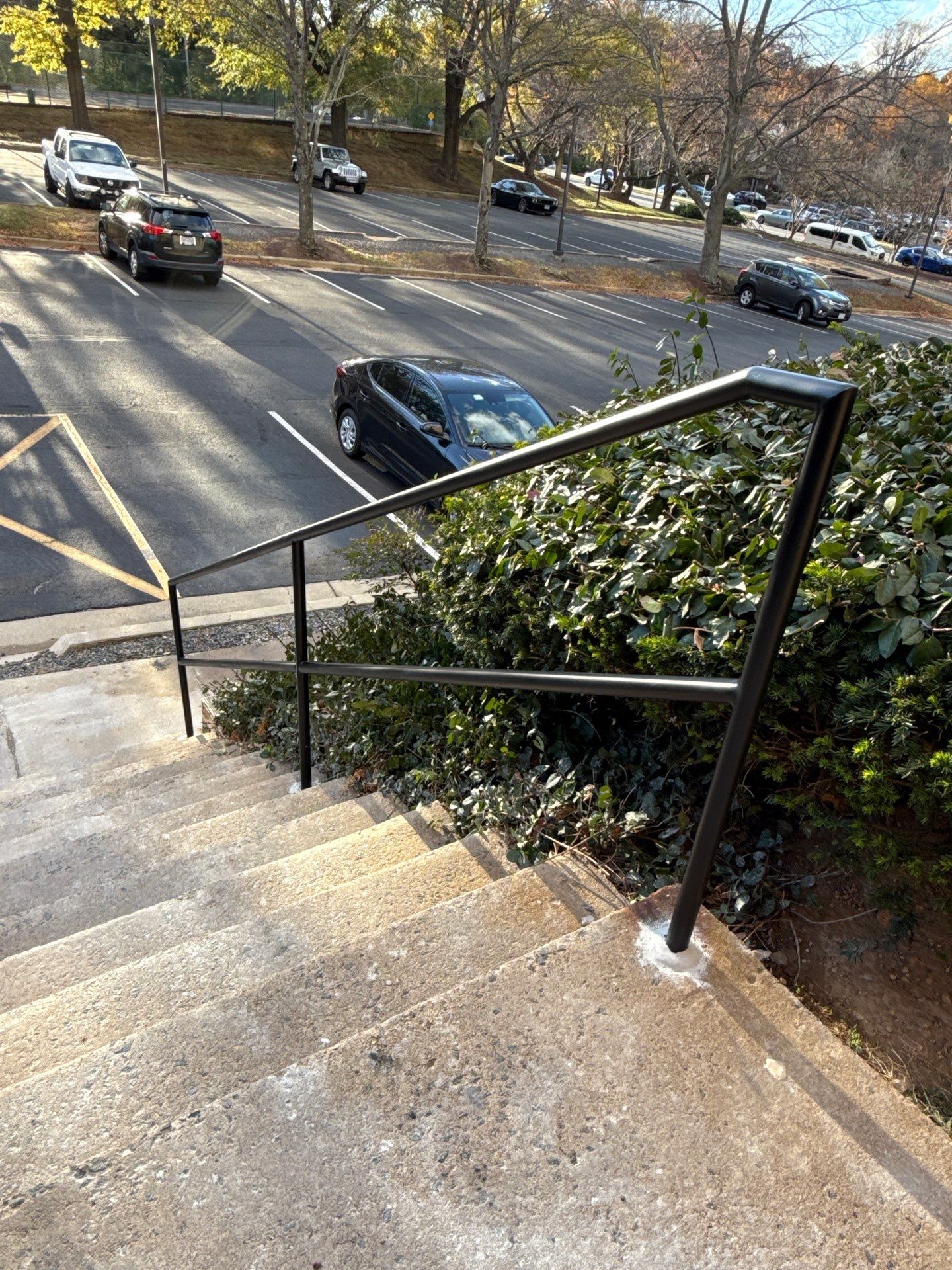 Commercial Entrance Pipe Railing Replacement – Falls Church, VA by Capitol Iron Works