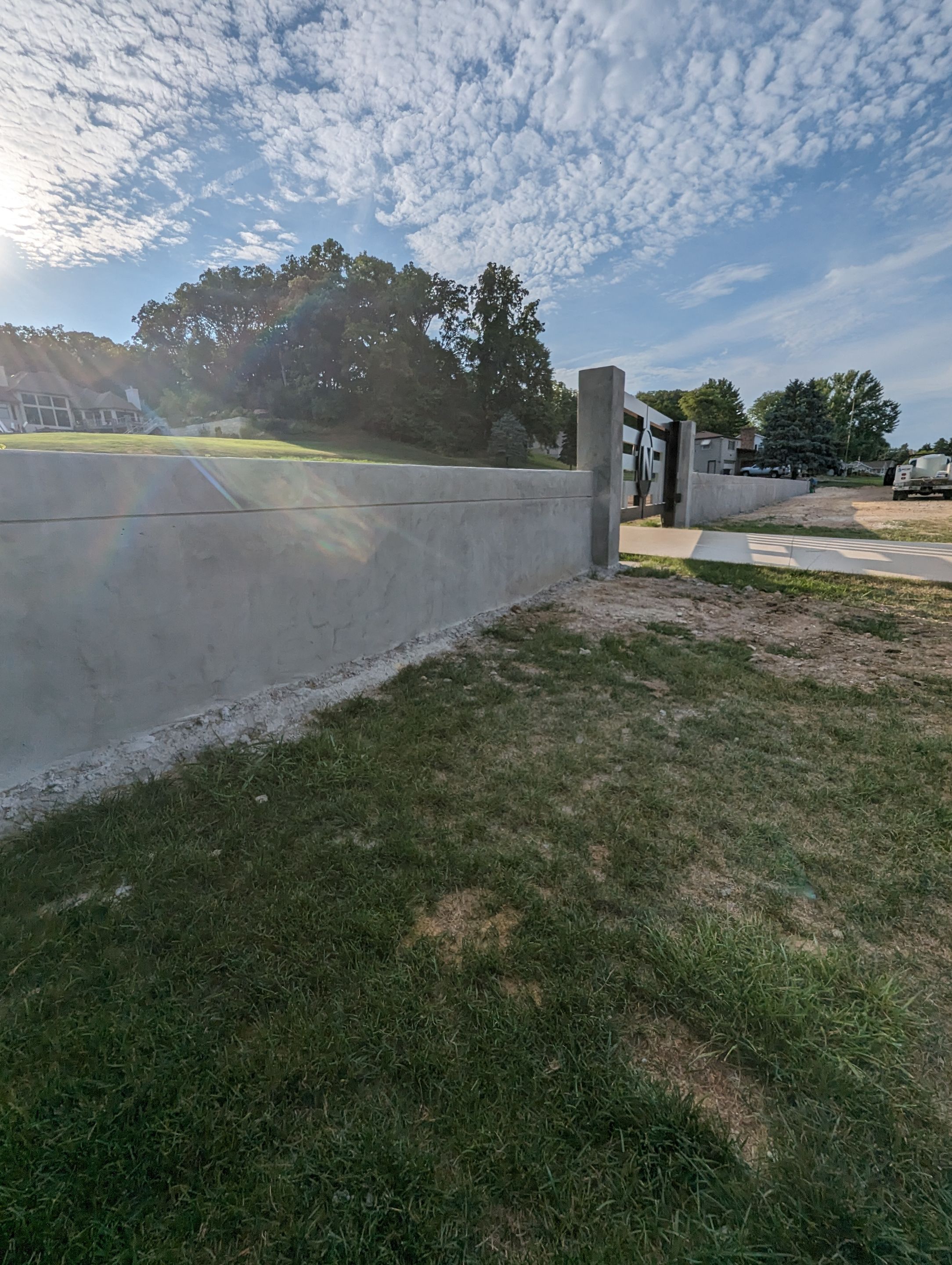 Fence / Retaining Wall using Block then parge by ACE Waterproofing & Basement Solutions