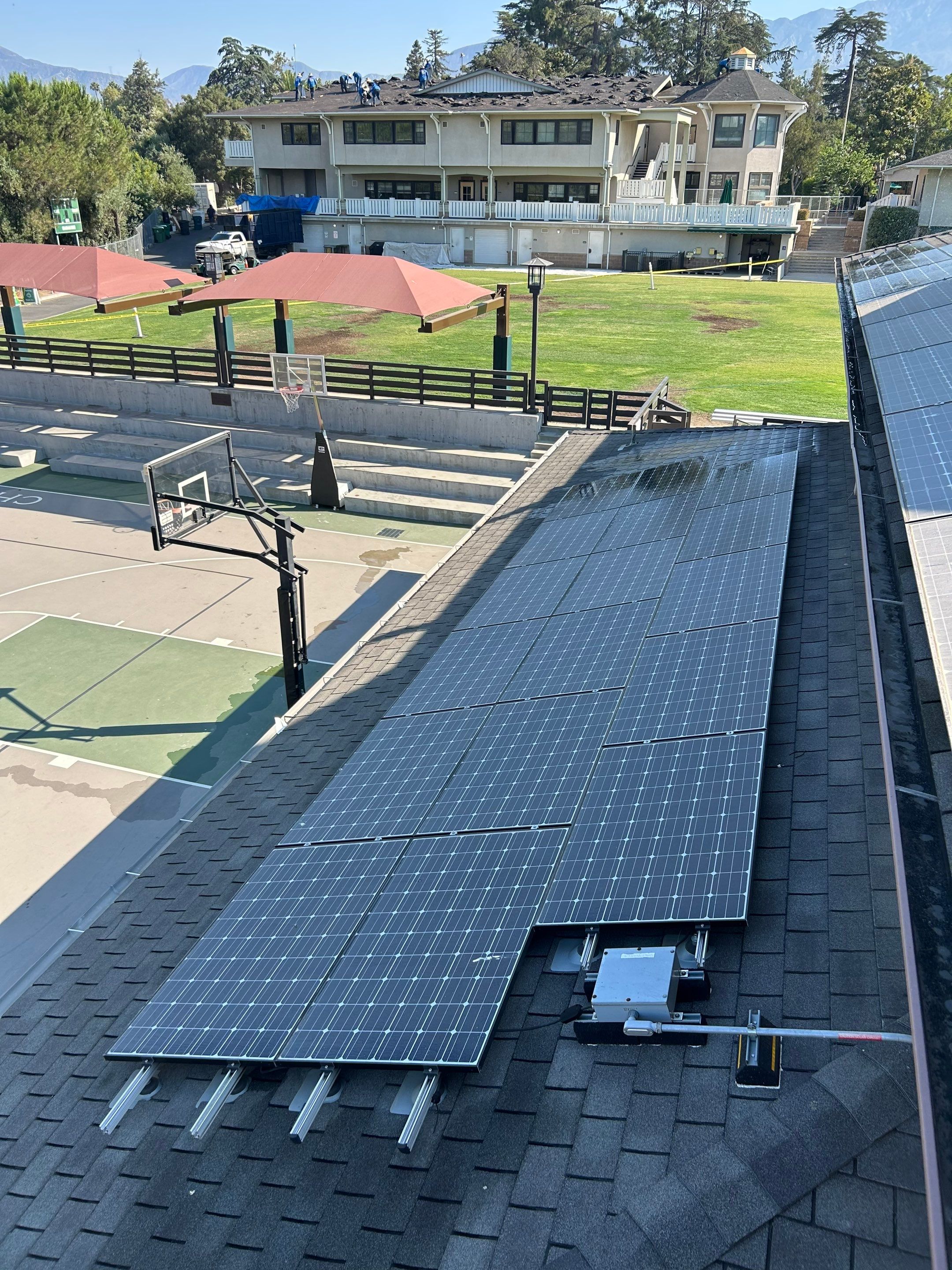 Commercial Solar Panel Cleaning for Chandler School in Pasadena Ca by Palm Coast Solar Cleaning