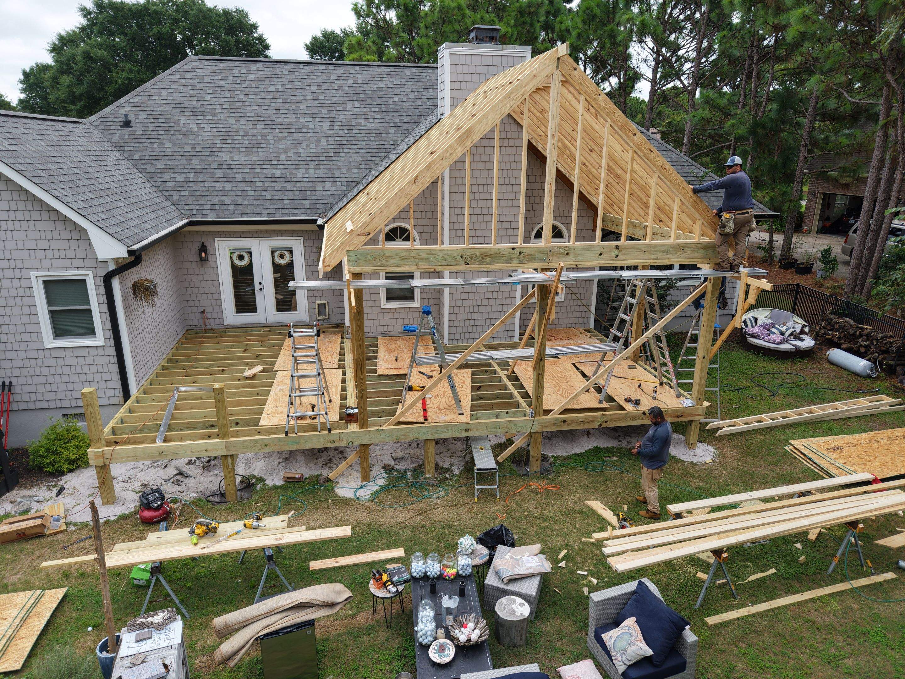 Back Porch Addition in Beau Rivage  by RGR Construction and Roofing, LLC