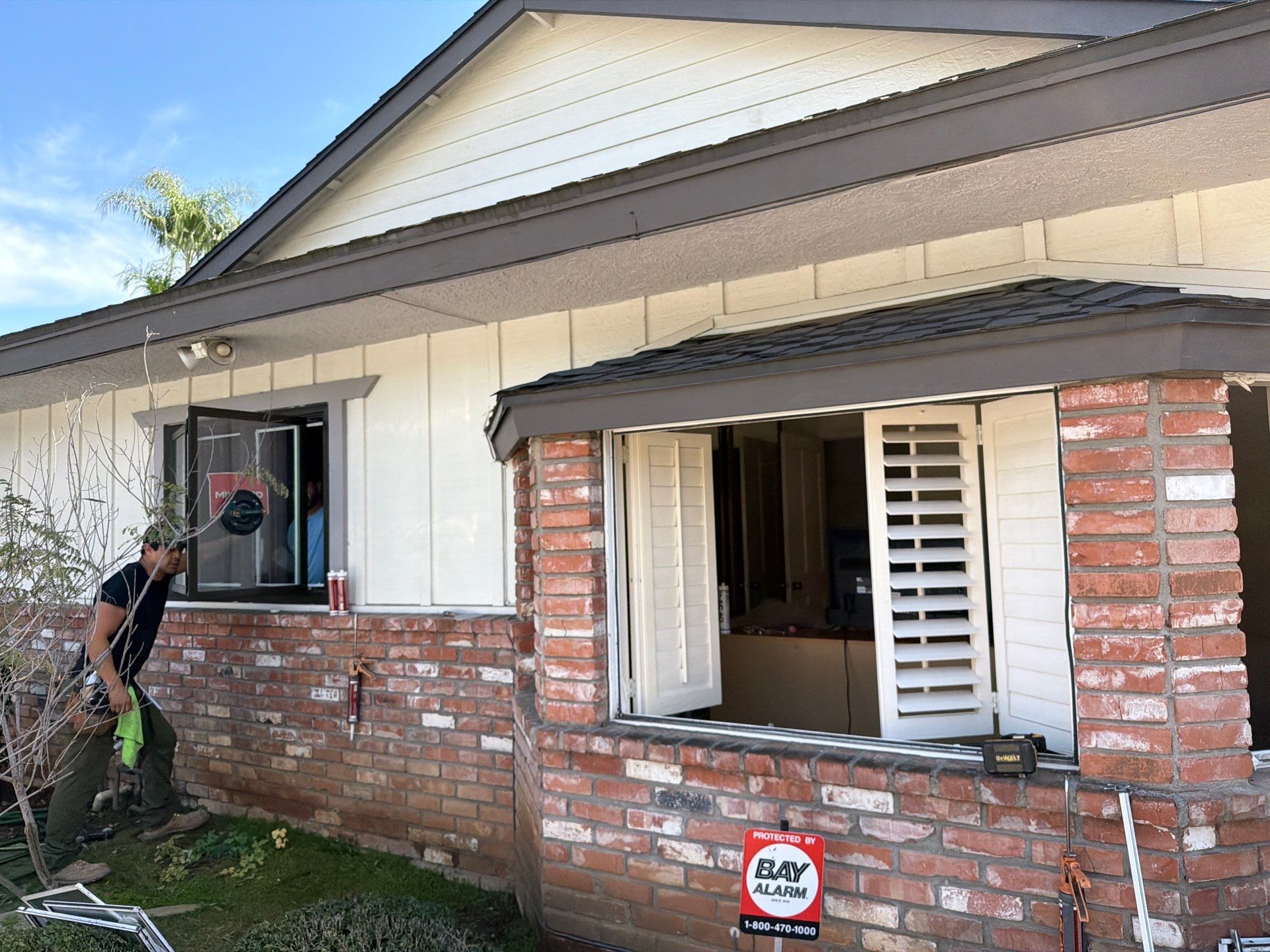 New Dark Frame Milgard Window and Sliding Door Installation in Covina by American Window Company