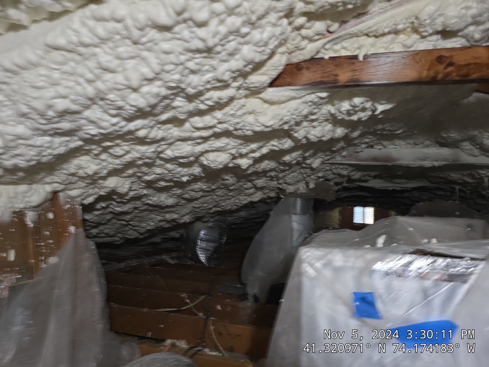 Attic Insulation using open cell spray foam by NYS Foam & Energy