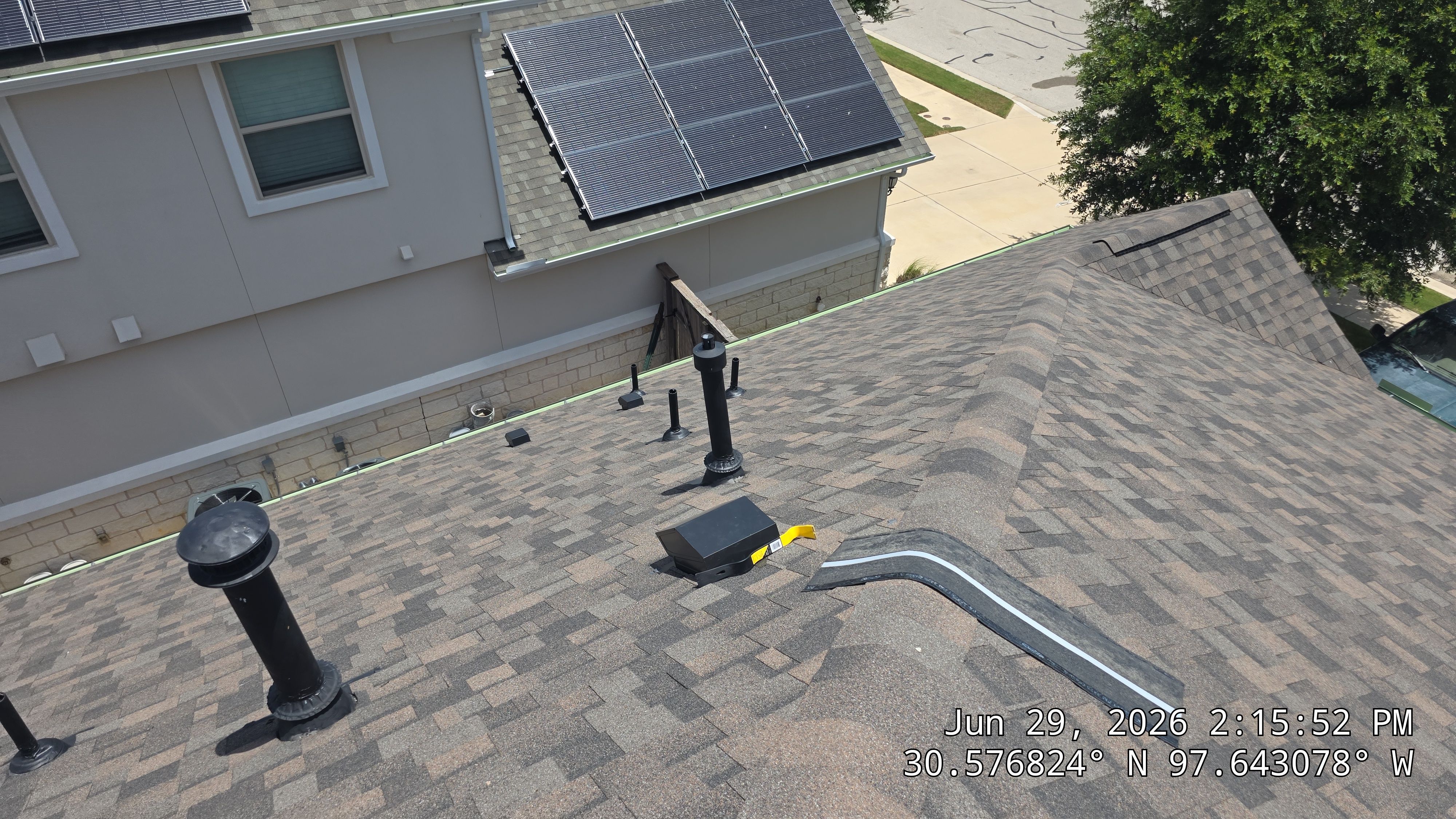 Architectural Shingle Roof Replacement and Hail Damage Restoration in Round Rock by Caliber Restoration LLC