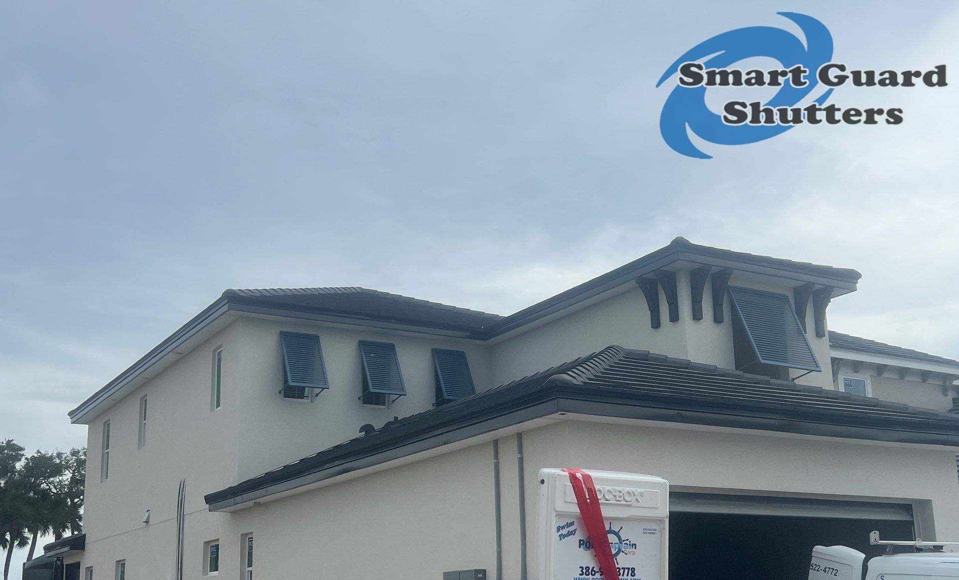 Decorative Bahamas in Military Blue SAT/SM by Smart Guard Shutters