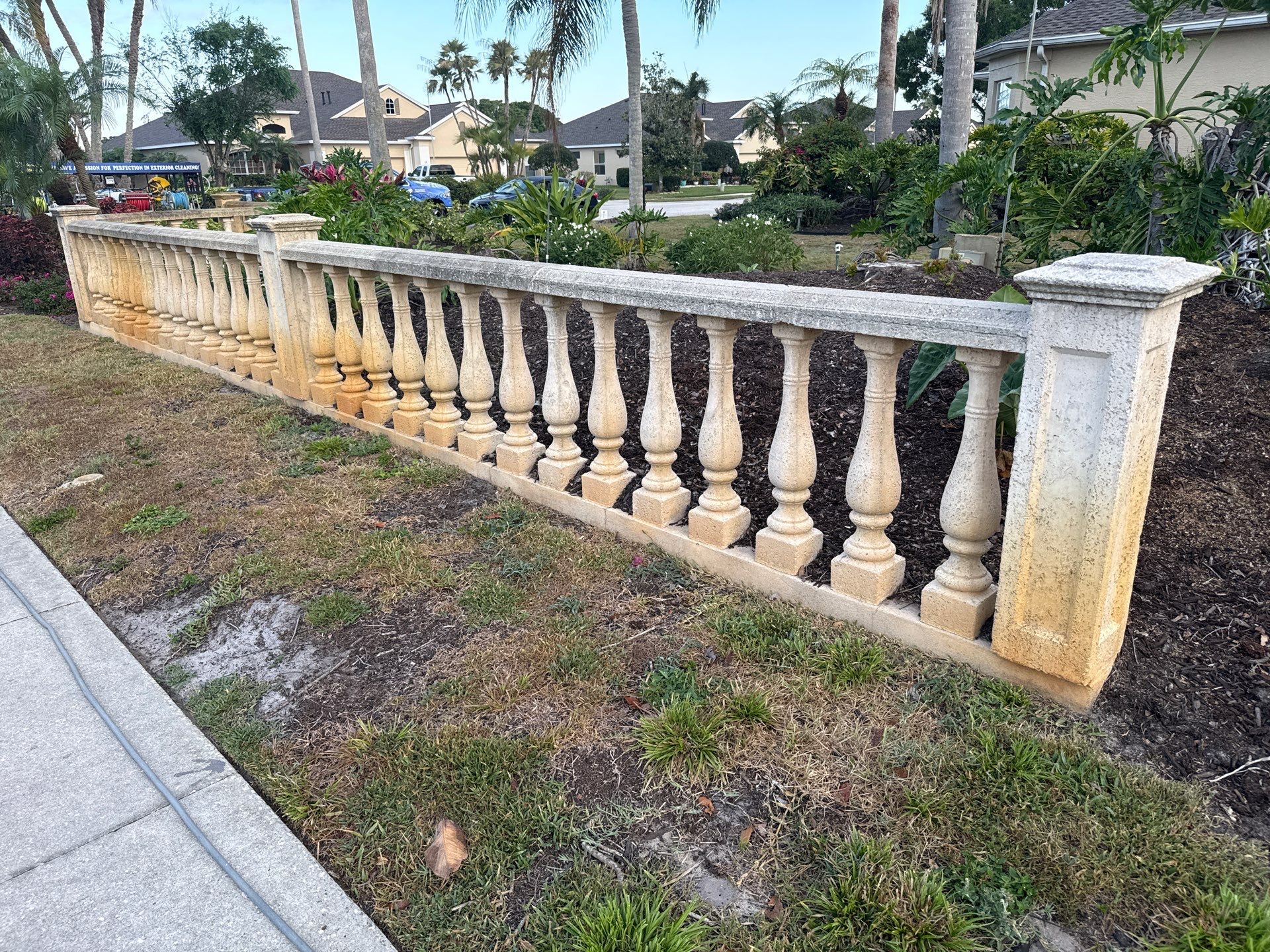 Decorative Wall & Entrance Sign Cleaning | Timberly Community | Parrish, FL by Sunshine AquaWash