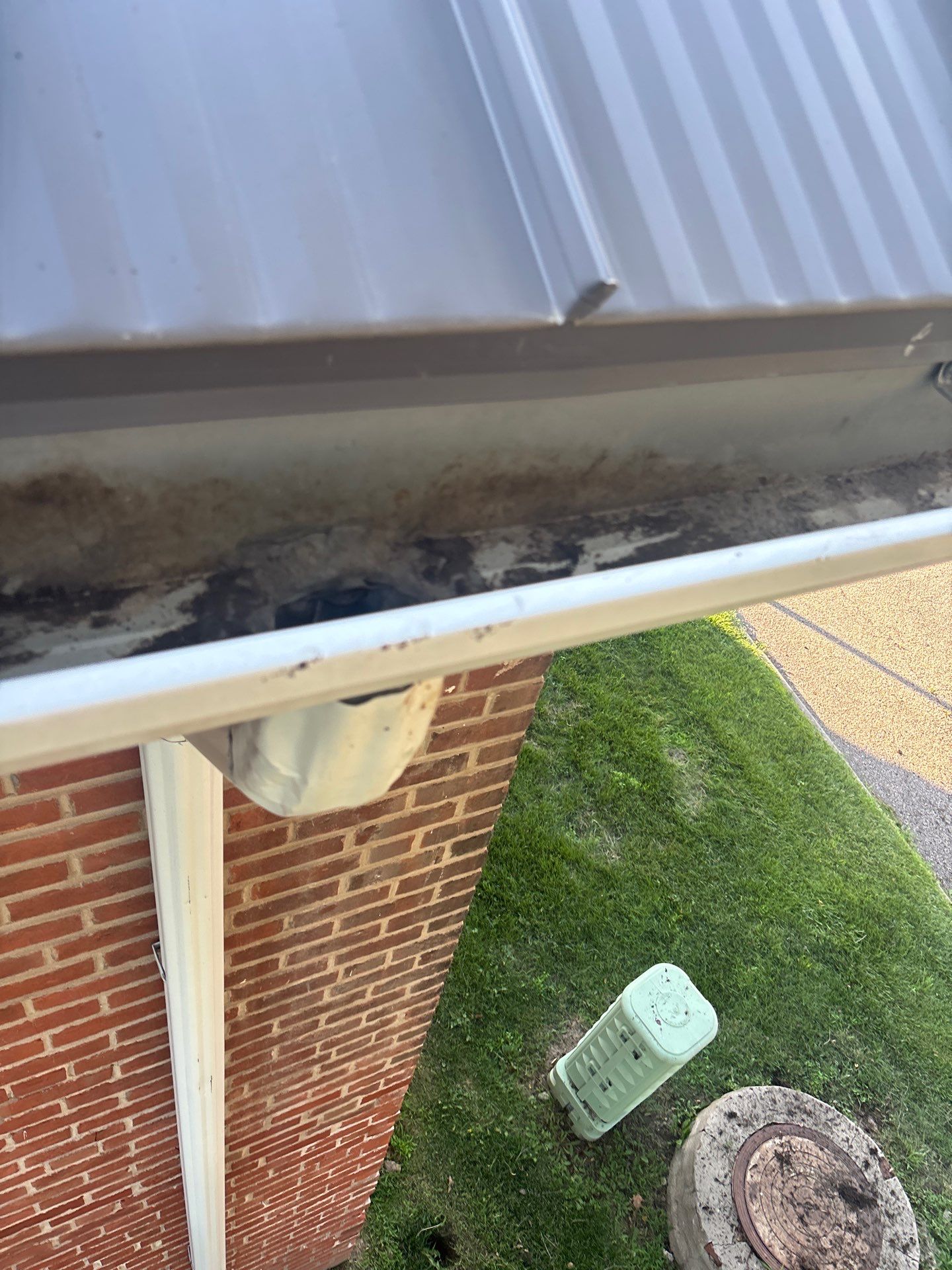 Industrial roof & gutter cleaning after.