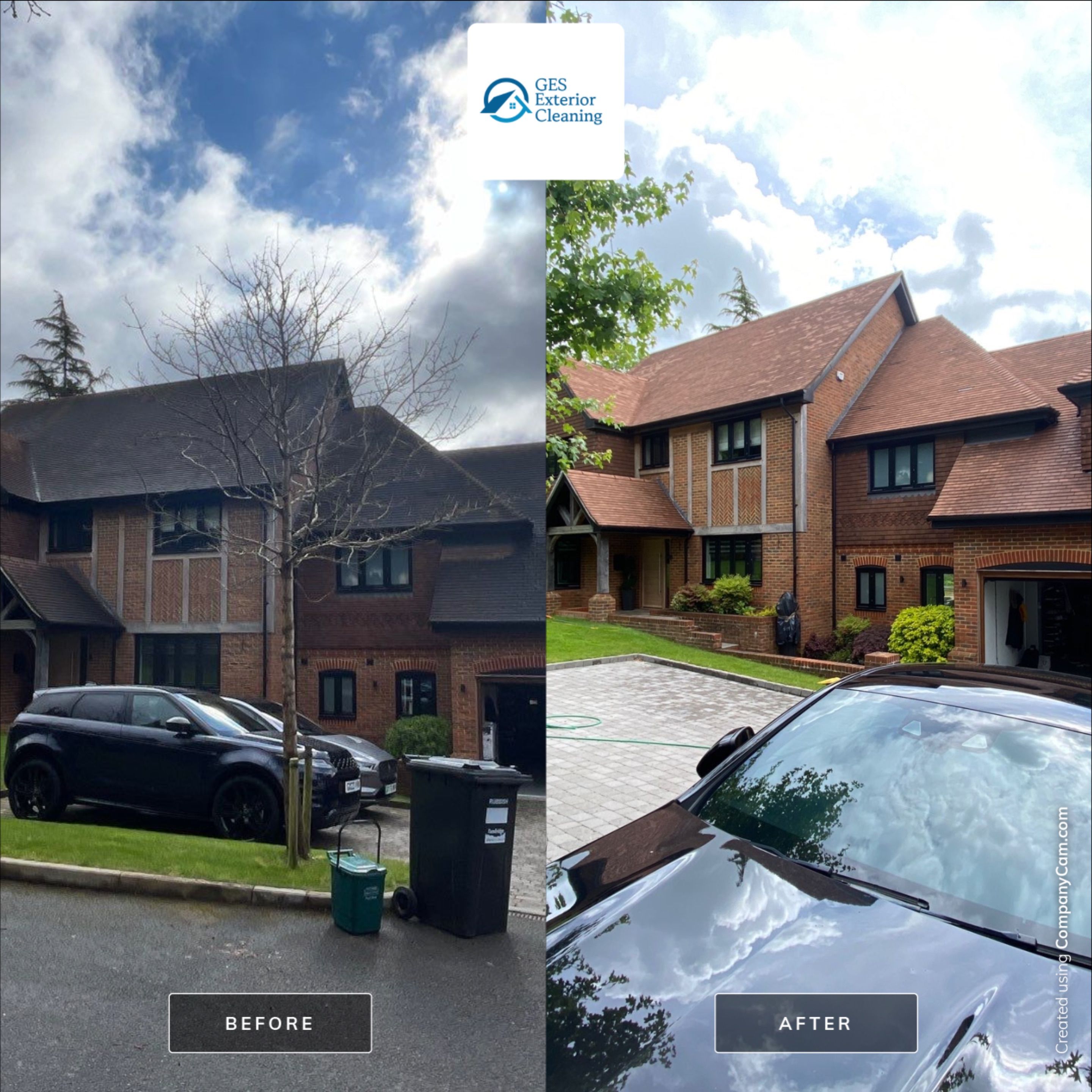 Roof Patio Driveway Clean using Honda 15lpm Low Pressure Washing Machine by Ges Exterior Cleaning ltd